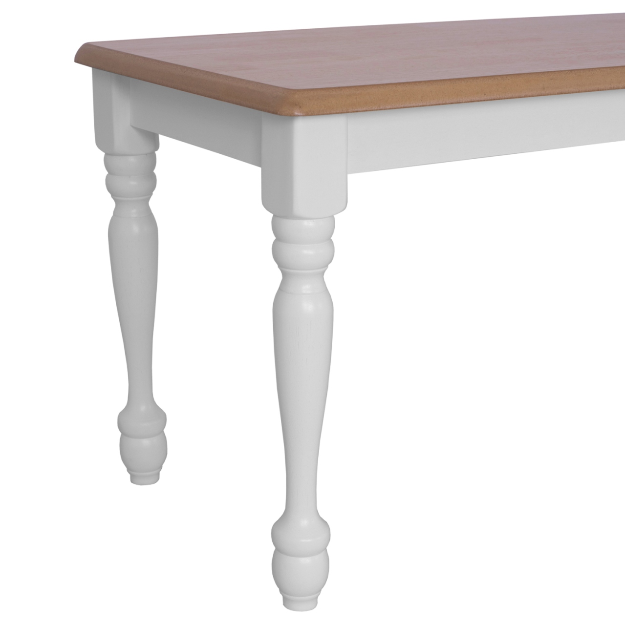 Bench for dining table HM8281 natural seat white frame 120x40x46 cm [5]