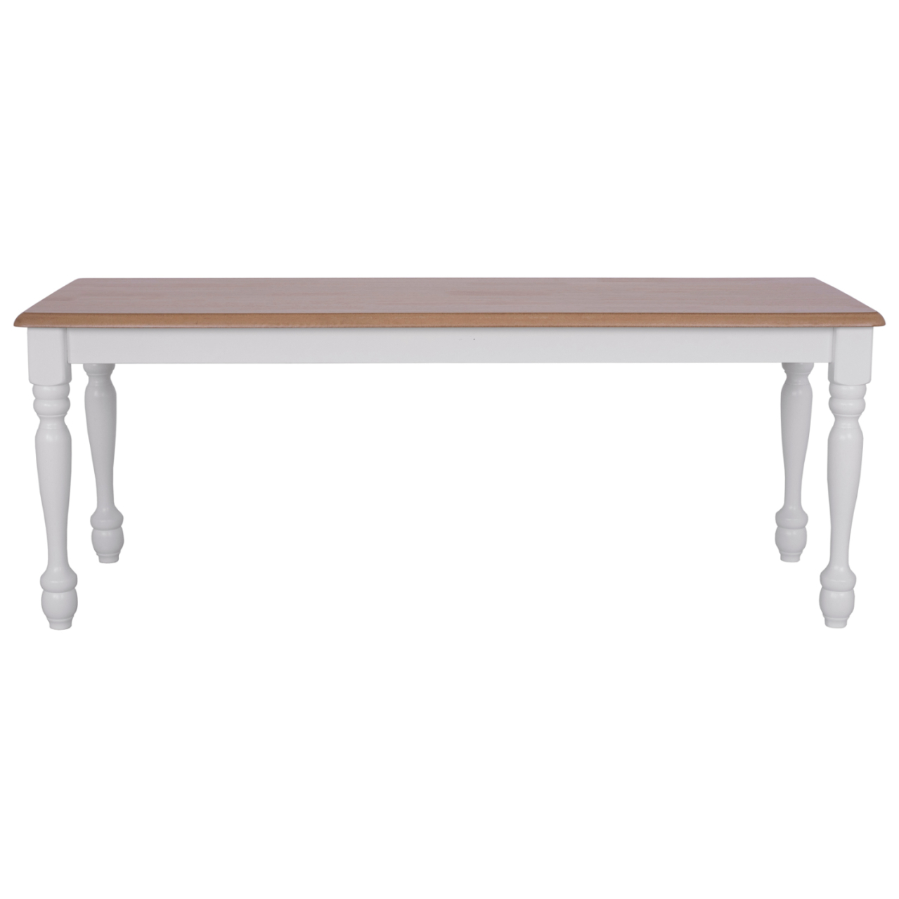Bench for dining table HM8281 natural seat white frame 120x40x46 cm [3]