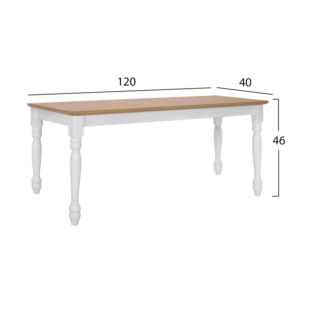 Bench for dining table HM8281 natural seat white frame 120x40x46 cm [2]