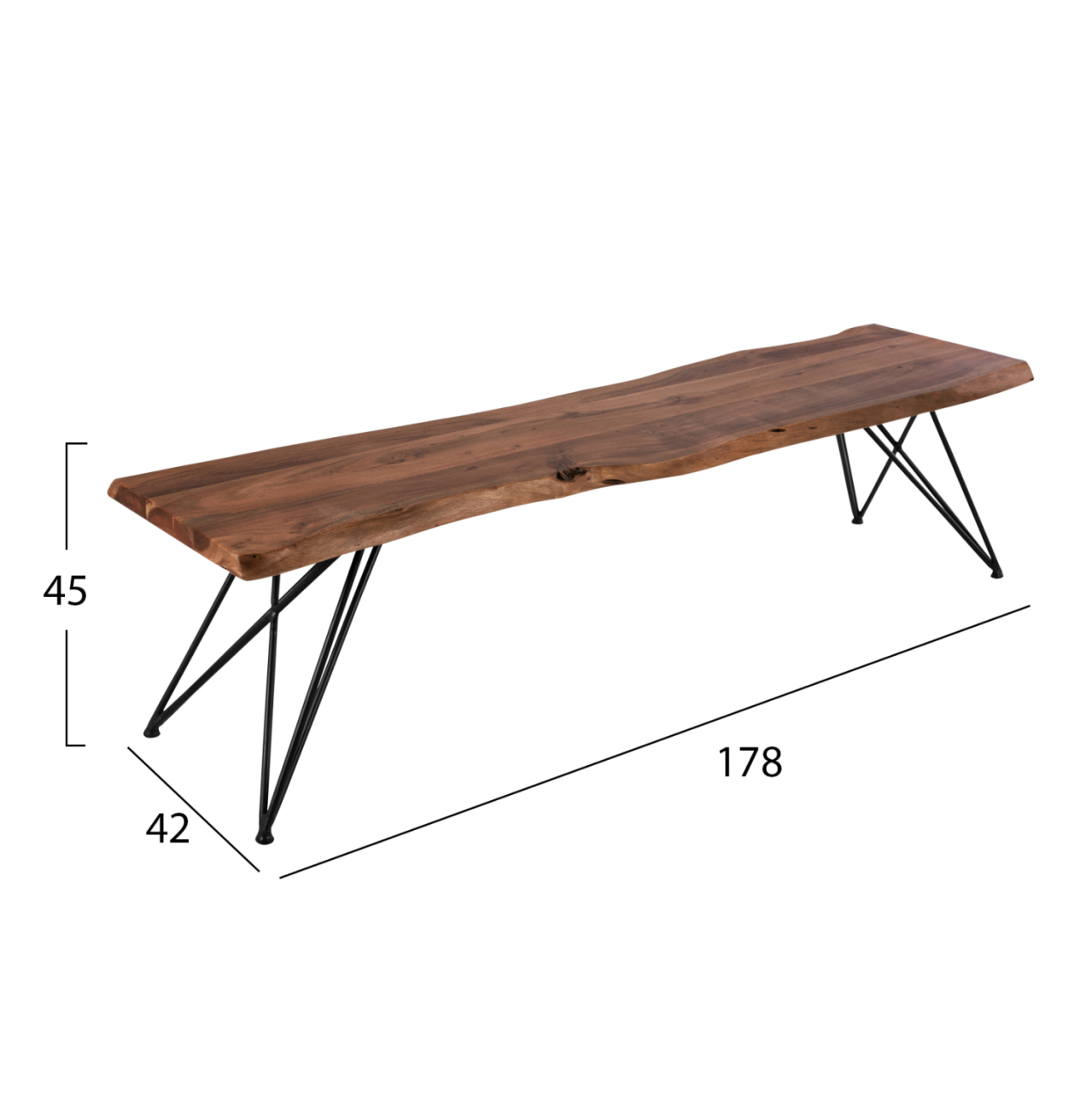 Bench Rio HM8182 Solid wood acacias 178Χ42Χ45 [2]