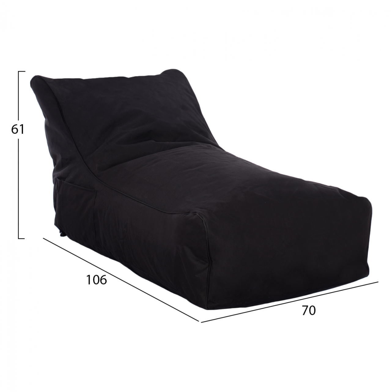 ΠΟΥΦ BLOOM ΑΔΙΑΒΡΟΧΟ HM5111.14 ΜΑΥΡΟ ΜΕ UV PROTECTION 106x70x61Υ εκ. [2]
