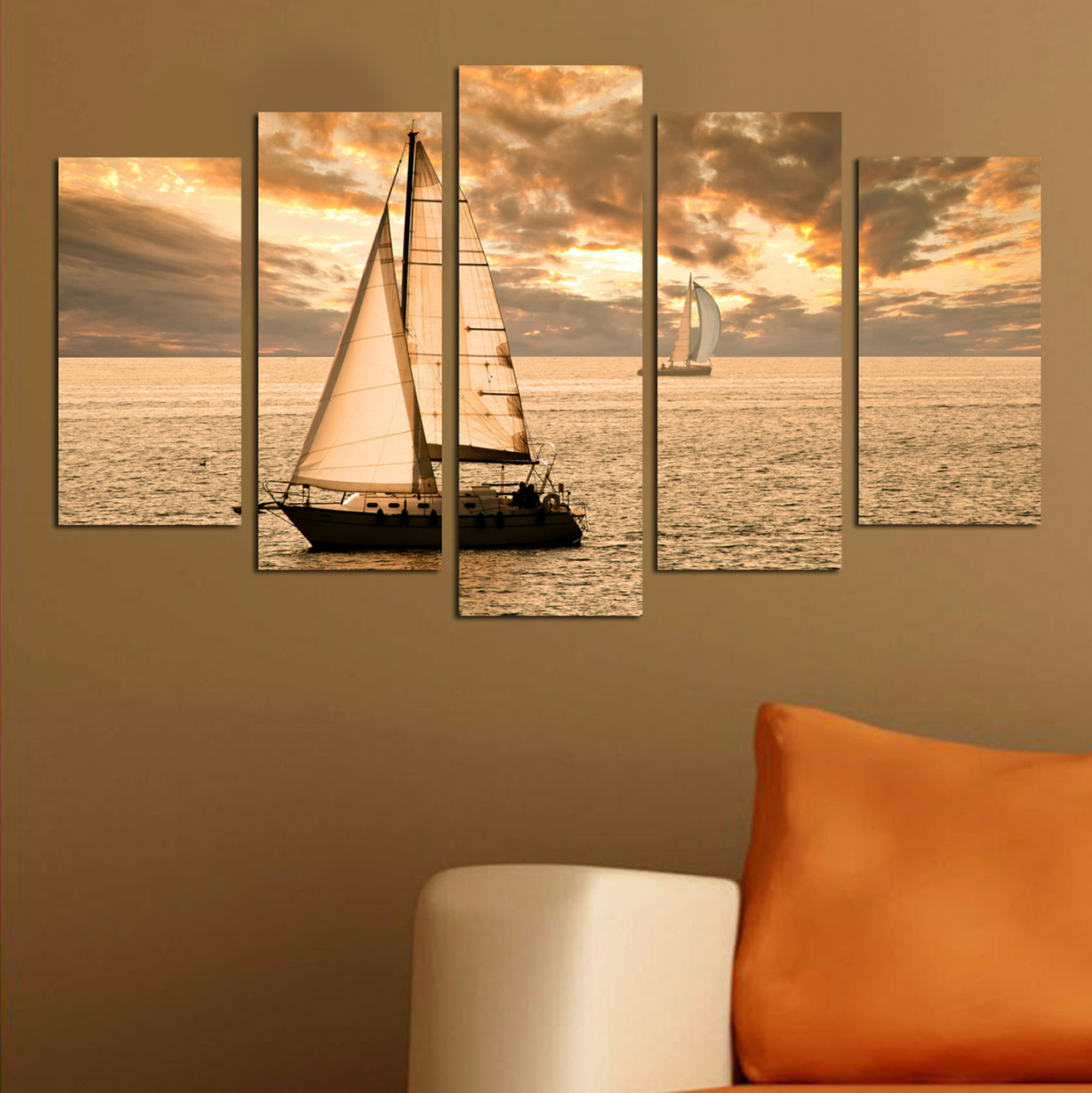 BOARD FIVE PIECES MDF SUNSET SAILING HM7206.01 100X0,3X60 cm. [3]