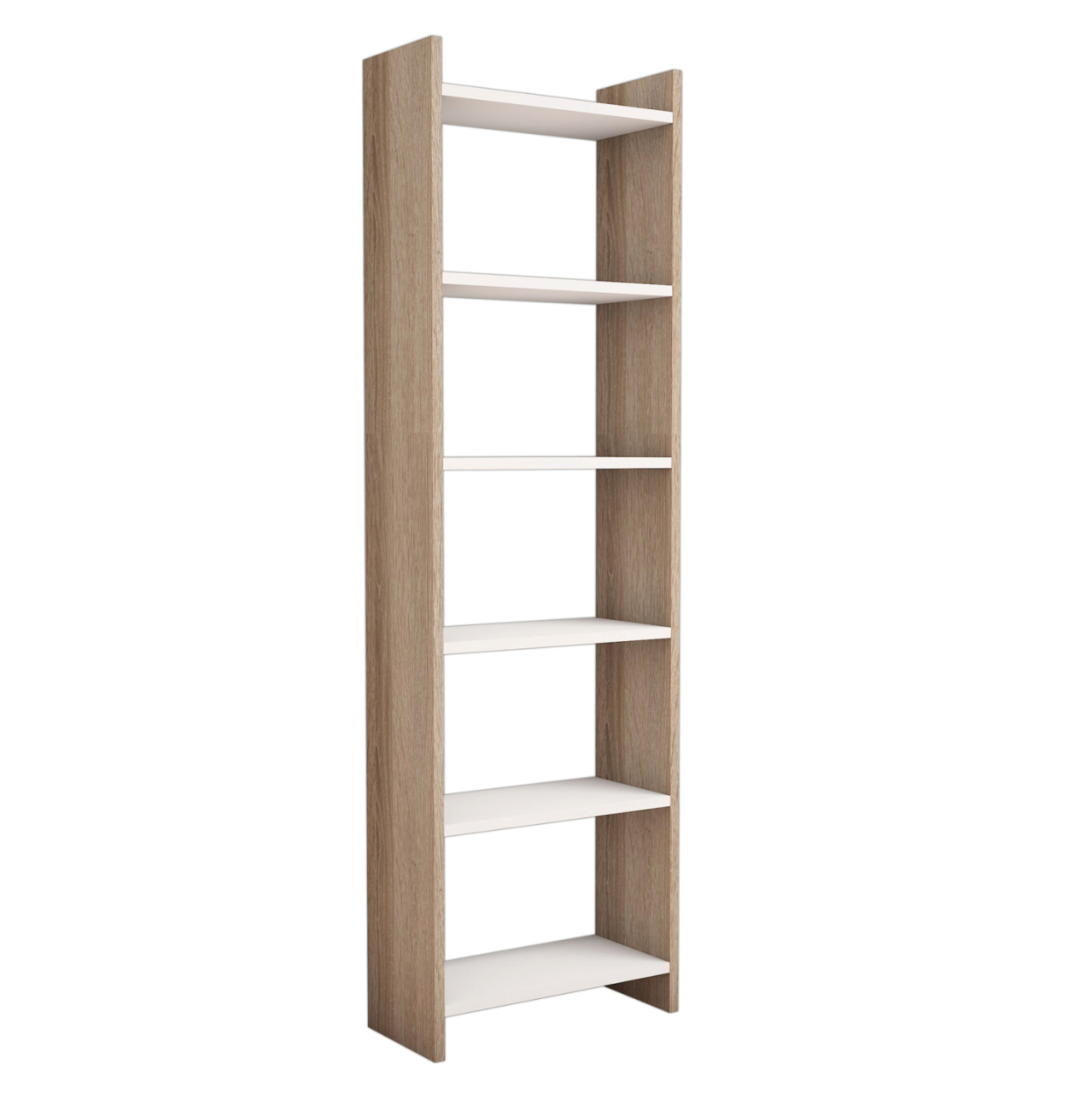 BOOKCASE CLASSIKER HM9226.12 MELAMINE IN SONOMA-WHITE 48,5x22x160Hcm. [4]