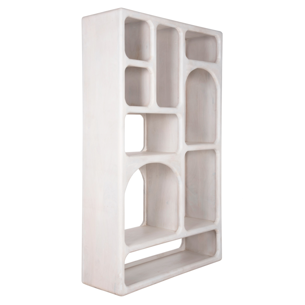 BOOKCASE HANDYR HM9707 SOLID MANGO WOOD IN WHITE COLOR 100x35x165Hcm. [3]
