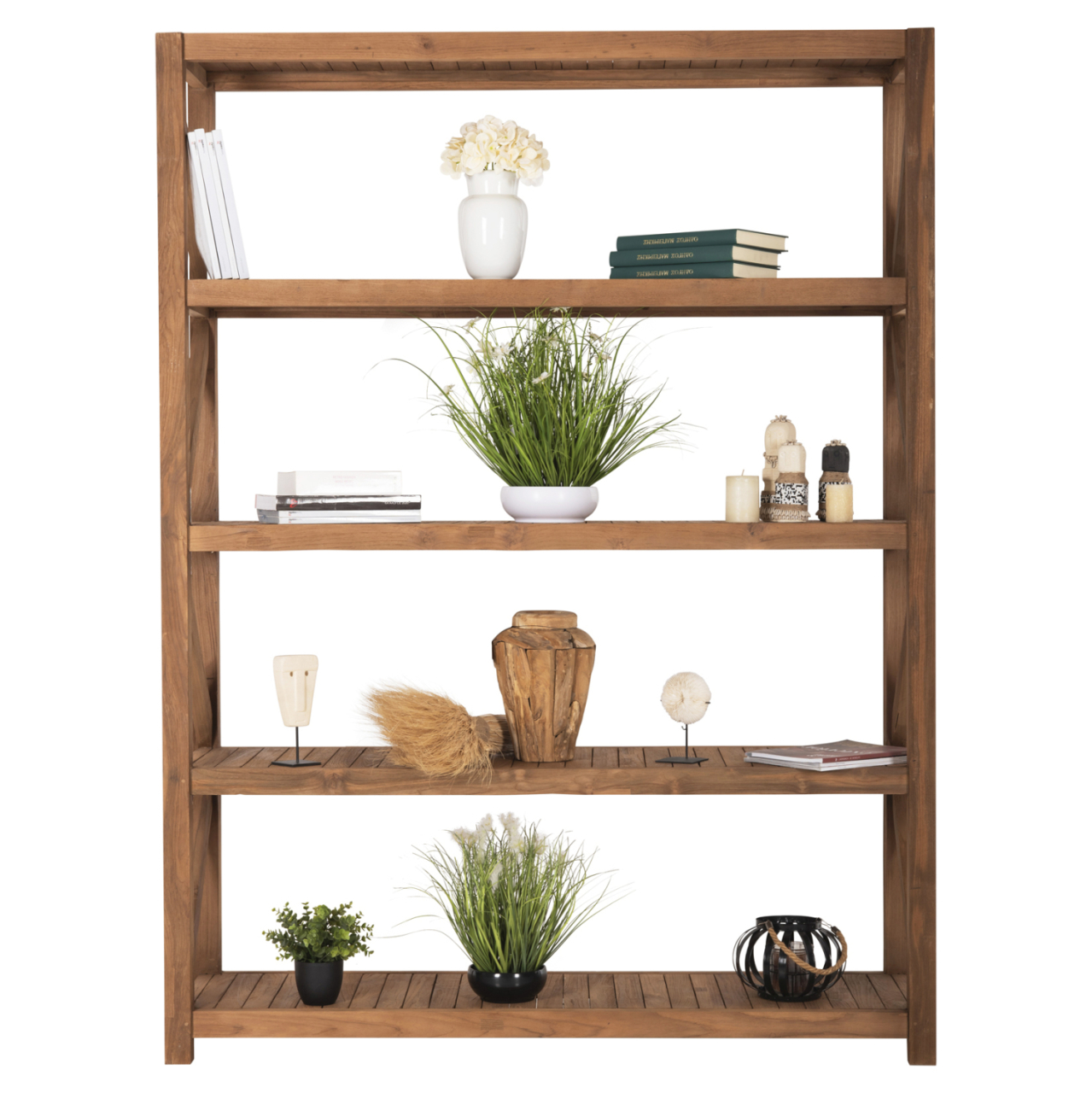 BOOKCASE KITAKU HM9798 RECYCLED TEAK IN NATURAL 150x45x200Hcm. [3]