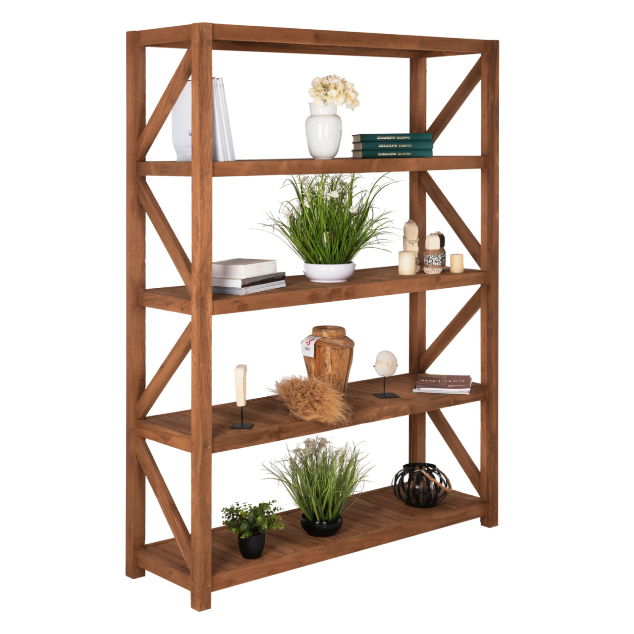 BOOKCASE KITAKU HM9798 RECYCLED TEAK IN NATURAL 150x45x200Hcm. [4]