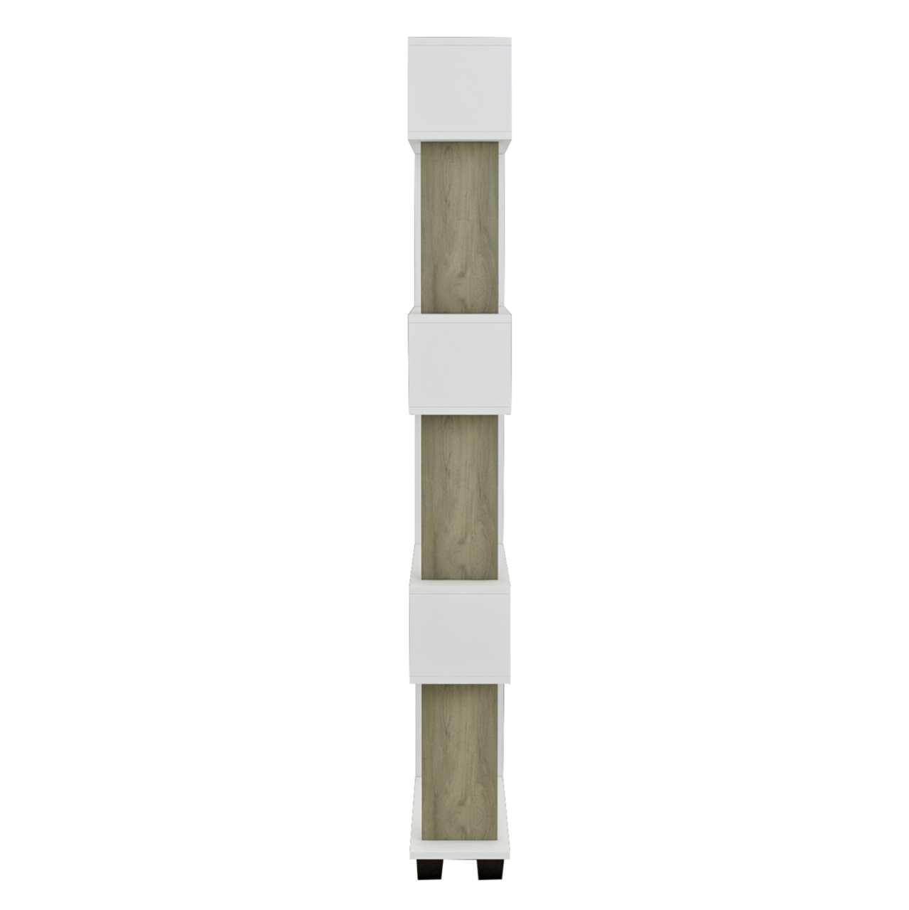 BOOKCASE OWL MELAMINE IN OLIVE GREY WHITE 60x19,5x165Hcm.HM8923.11 [5]