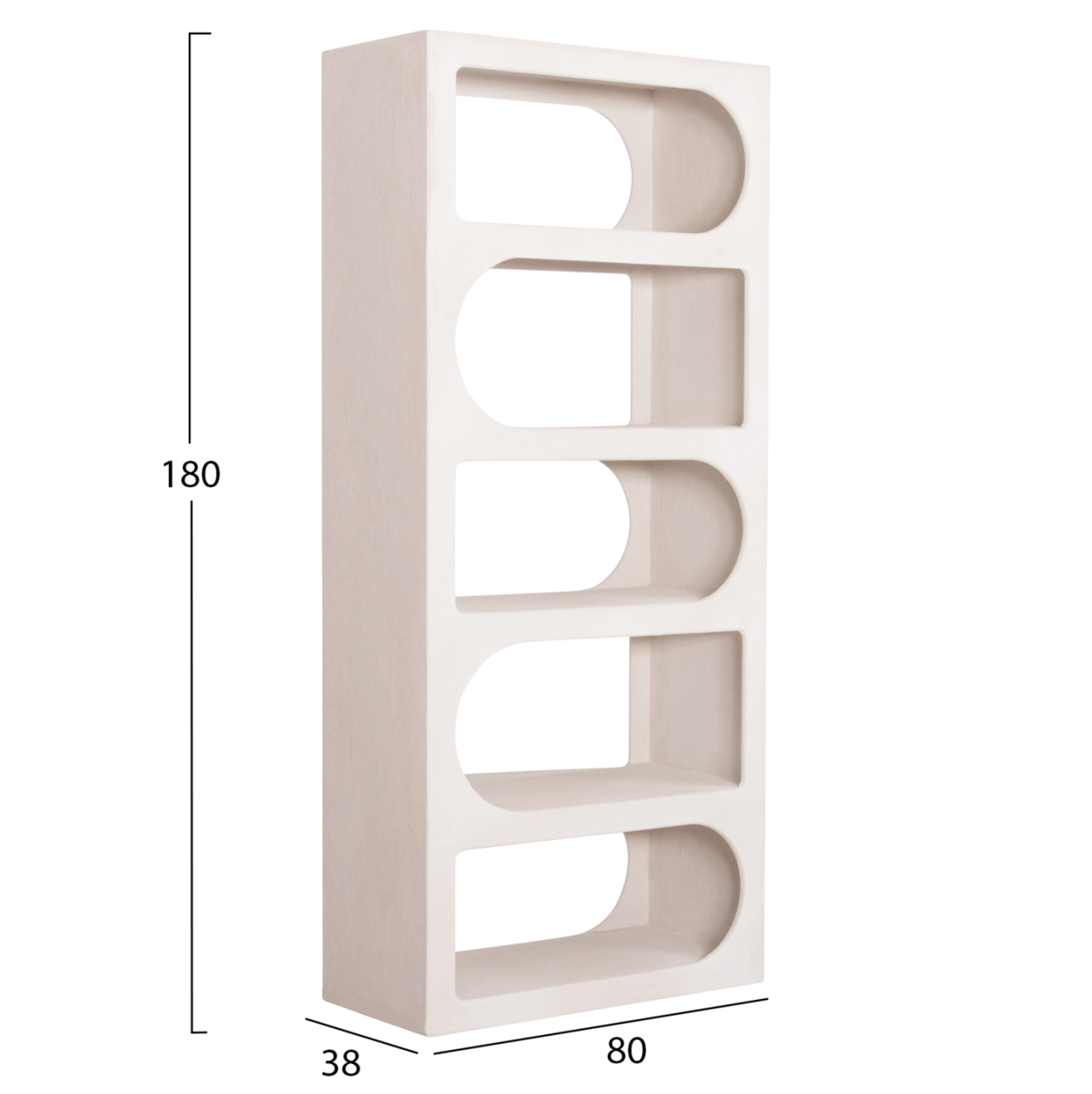 BOOKCASE SERIES SANTORINI HM18062 MDF IN WHITE COLOR 80x38x180Hcm. [2]