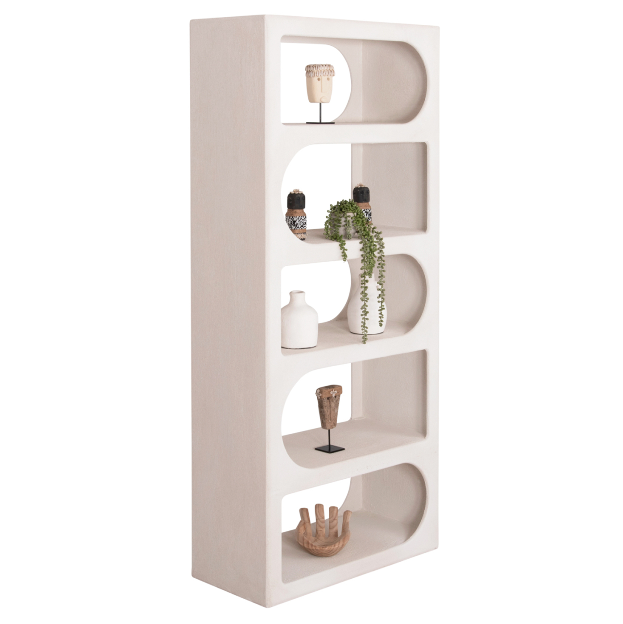 BOOKCASE SERIES SANTORINI HM18062 MDF IN WHITE COLOR 80x38x180Hcm. [1]