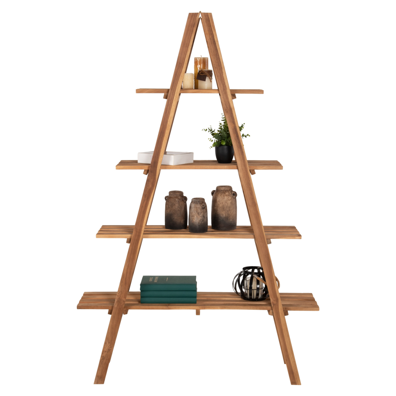 BOOKCASE STAM HM7895 TEAK WOOD IN NATURAL COLOR 120x33x180Hcm [3]