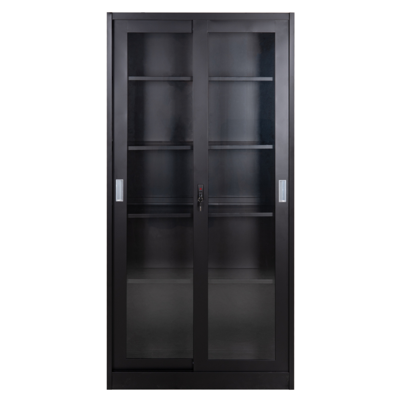 BOOKCASE WITH SLIDING DOORS SIDER HM6632.01 METAL IN BLACK 90x40x185Hcm [3]