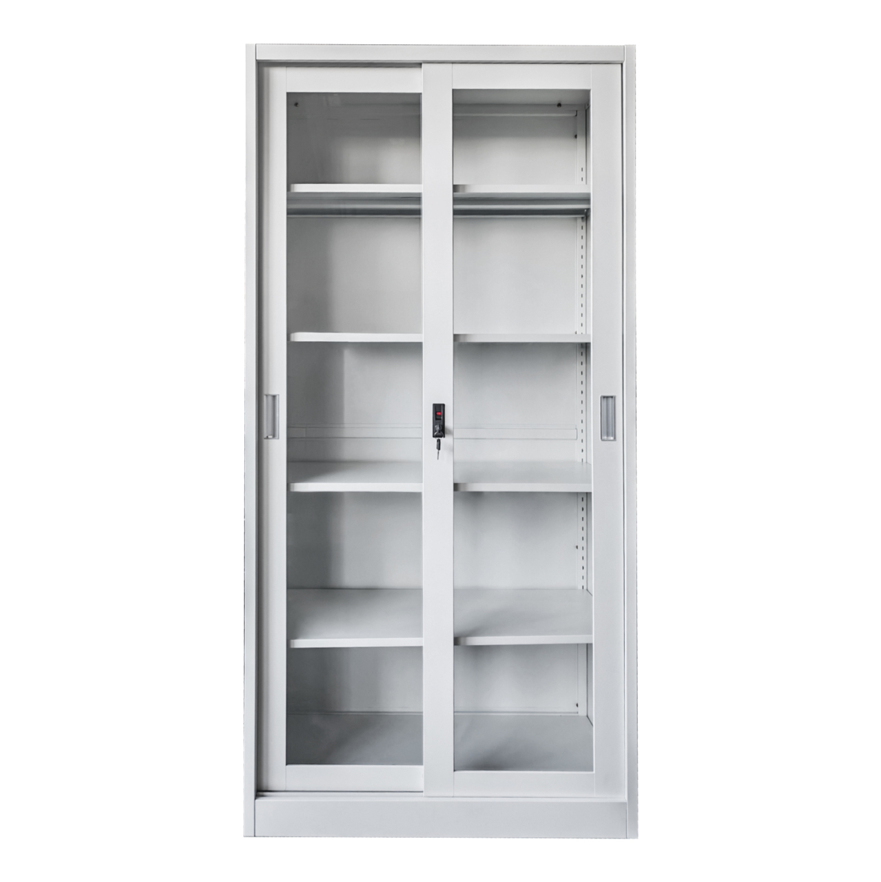 BOOKCASE WITH SLIDING DOORS SIDER HM6632.02 METAL IN WHITE 90x40x185Hcm [3]