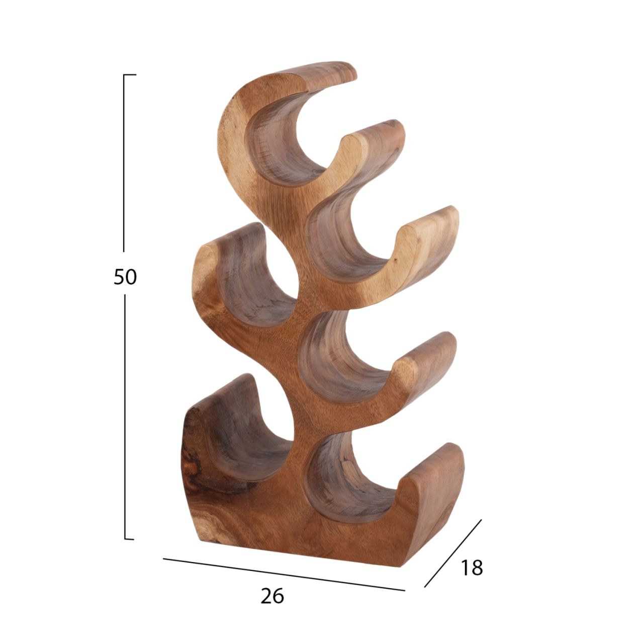 BOTTLE RACK MADE OF SUAR WOOD 6-SEAT 18x20x50Hcm.HM9485 [2]