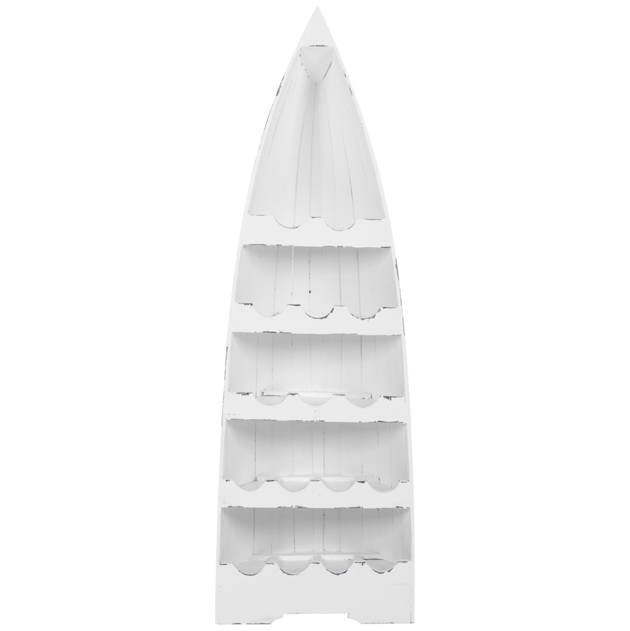 BOTTLE RACK VERTICAL 17 PLACES BOAT SHAPE MAHOGANY WOOD HM9495 46x30x140H cm. [3]