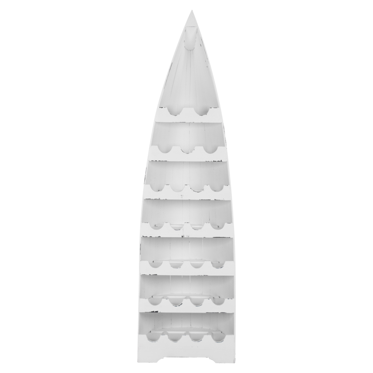BOTTLE RACK VERTICAL 25 PLACES BOAT SHAPE MAHOGANY WOOD HM9494 55x30x195H cm. [3]