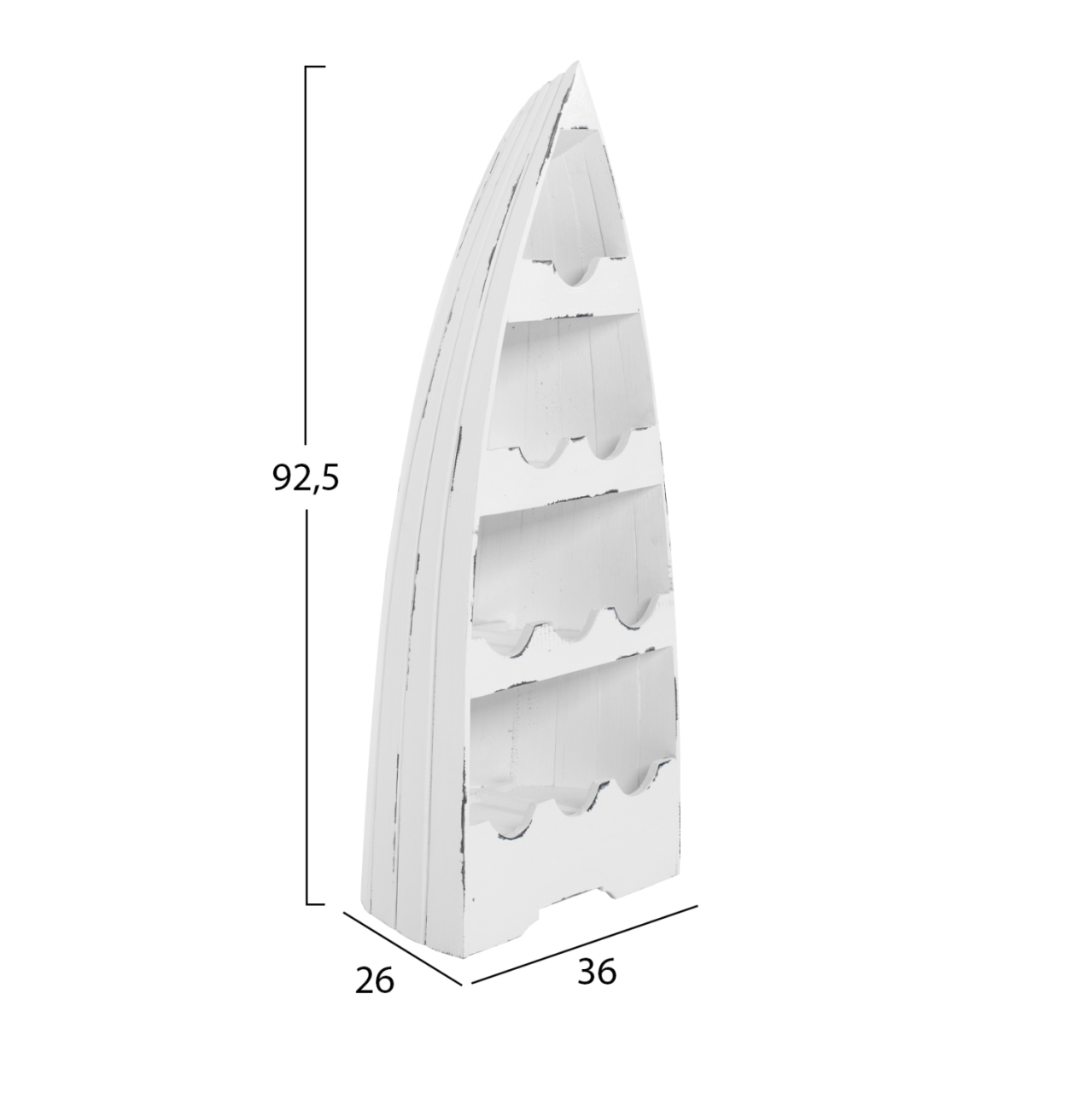 BOTTLE RACK VERTICAL BOAT SHAPE 10 PLACES MAHOGANY WOOD HM9493 36x26x92,5H cm [2]