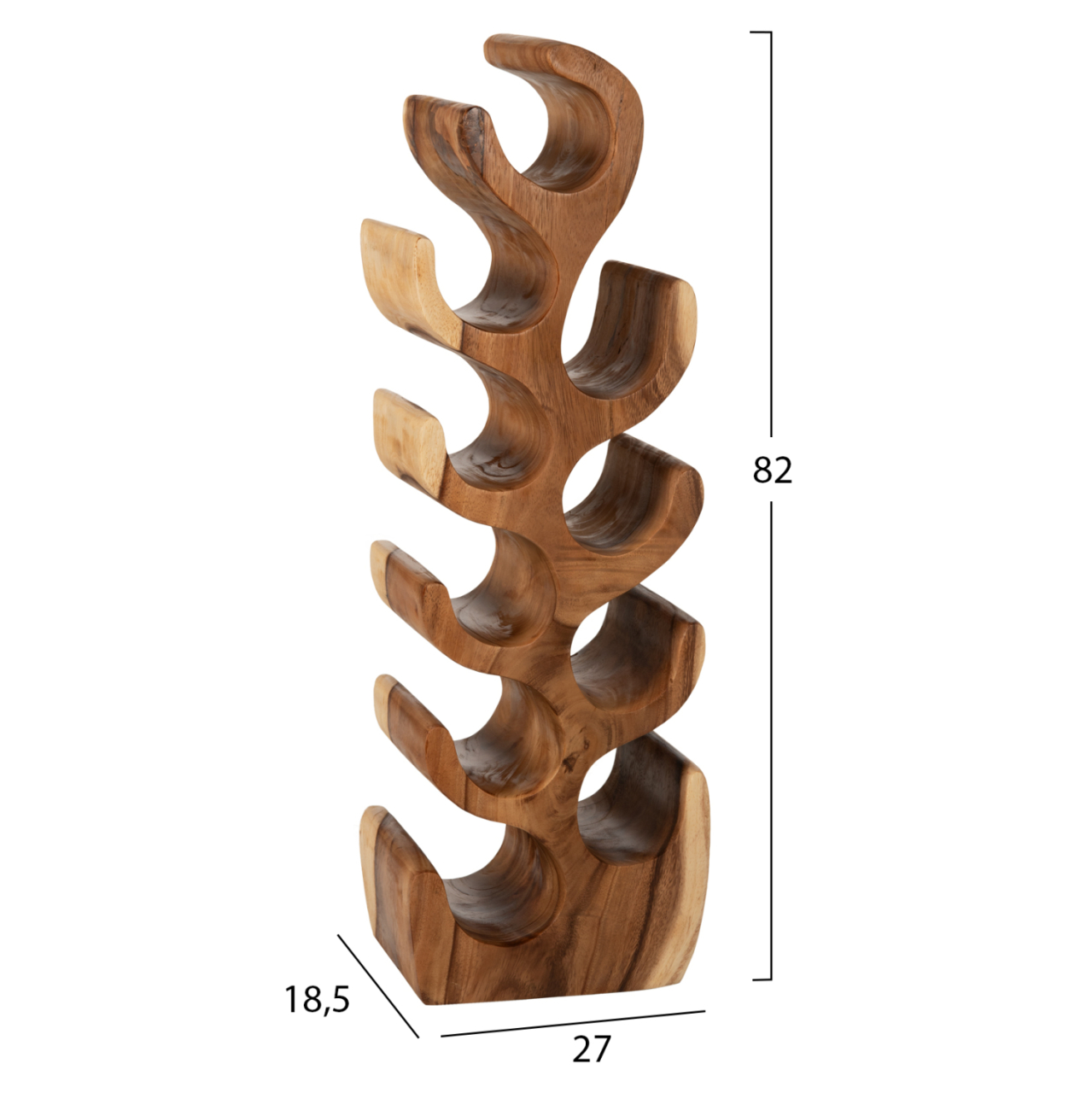 BOTTLE RACK VERTICAL MADE OF SUAR WOOD 27x18,5x82Hcm. HM9486 [2]