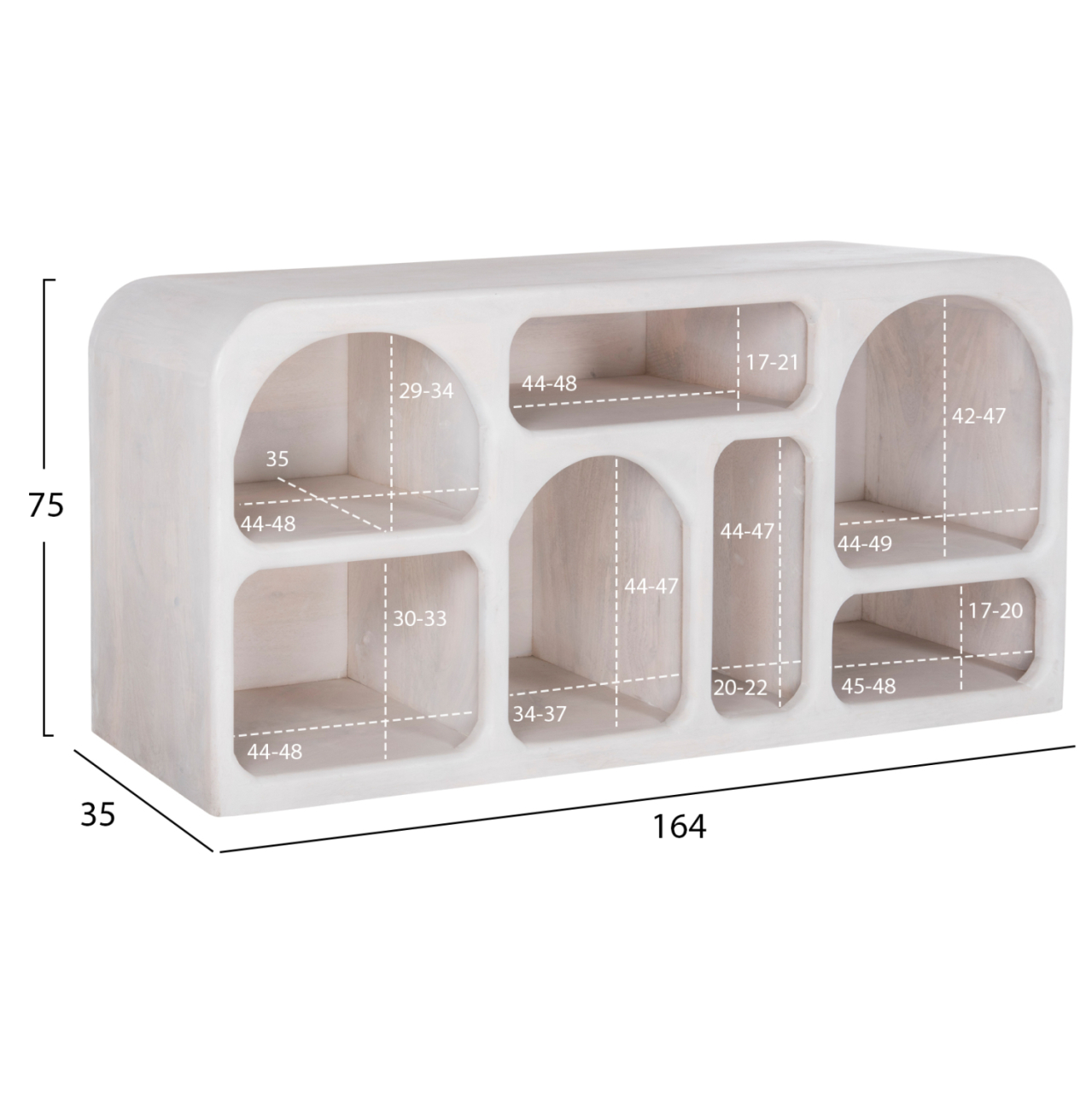 BUFFET HANDYR HM9705 SOLID MANGO WOOD IN WHITE COLOR 165x35x75Hcm. [2]