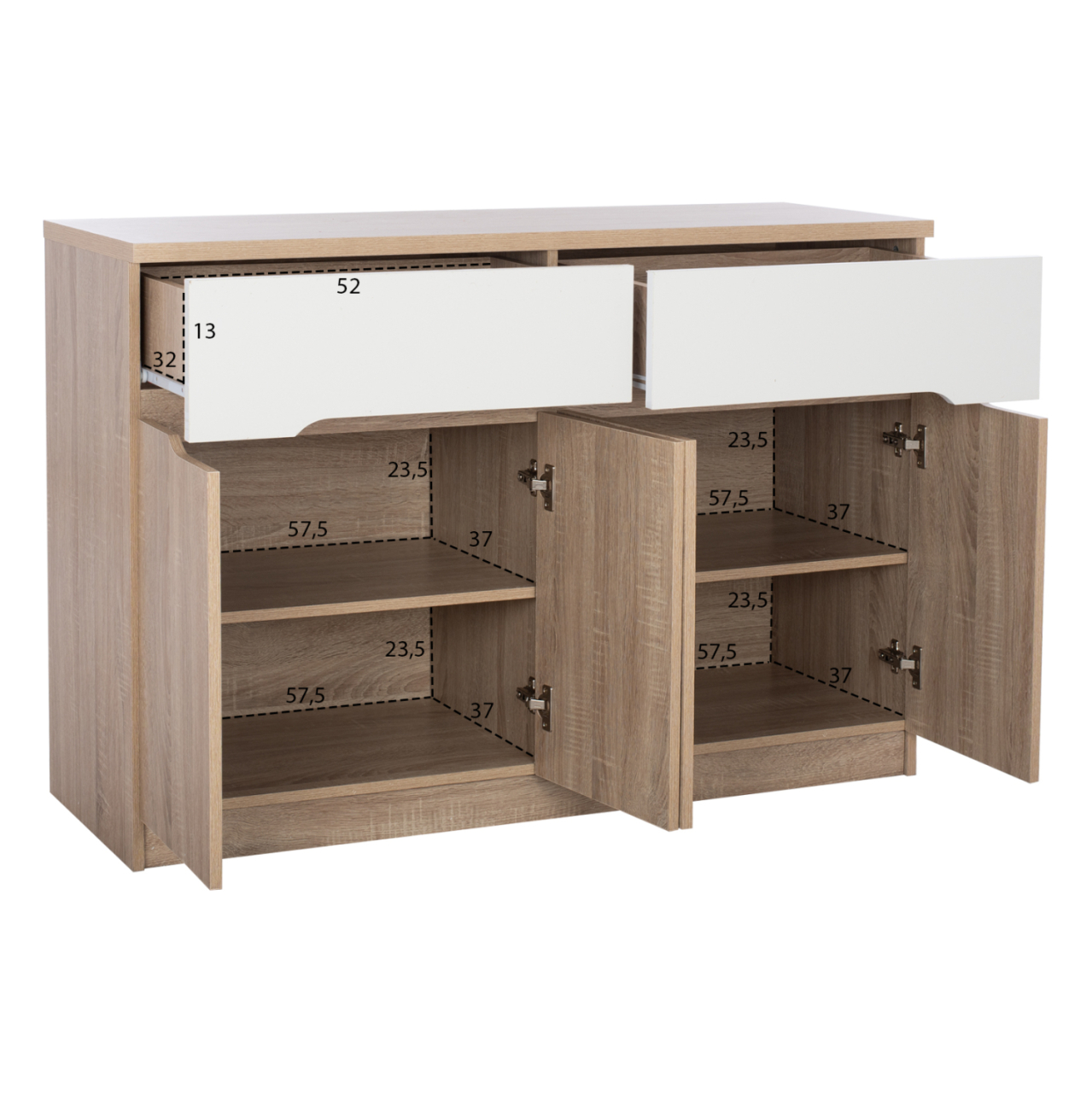 Buffet HM2234.02 2 Drawers and 4 Doors Sonama 120x40x80cm [3]