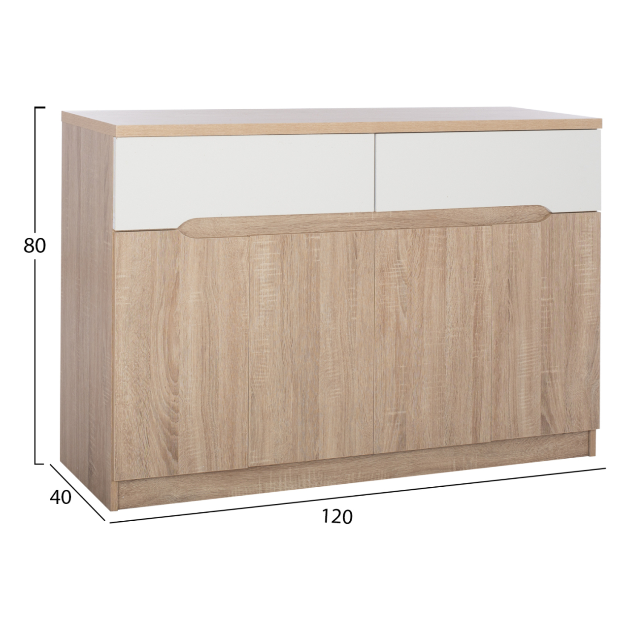 Buffet HM2234.02 2 Drawers and 4 Doors Sonama 120x40x80cm [2]