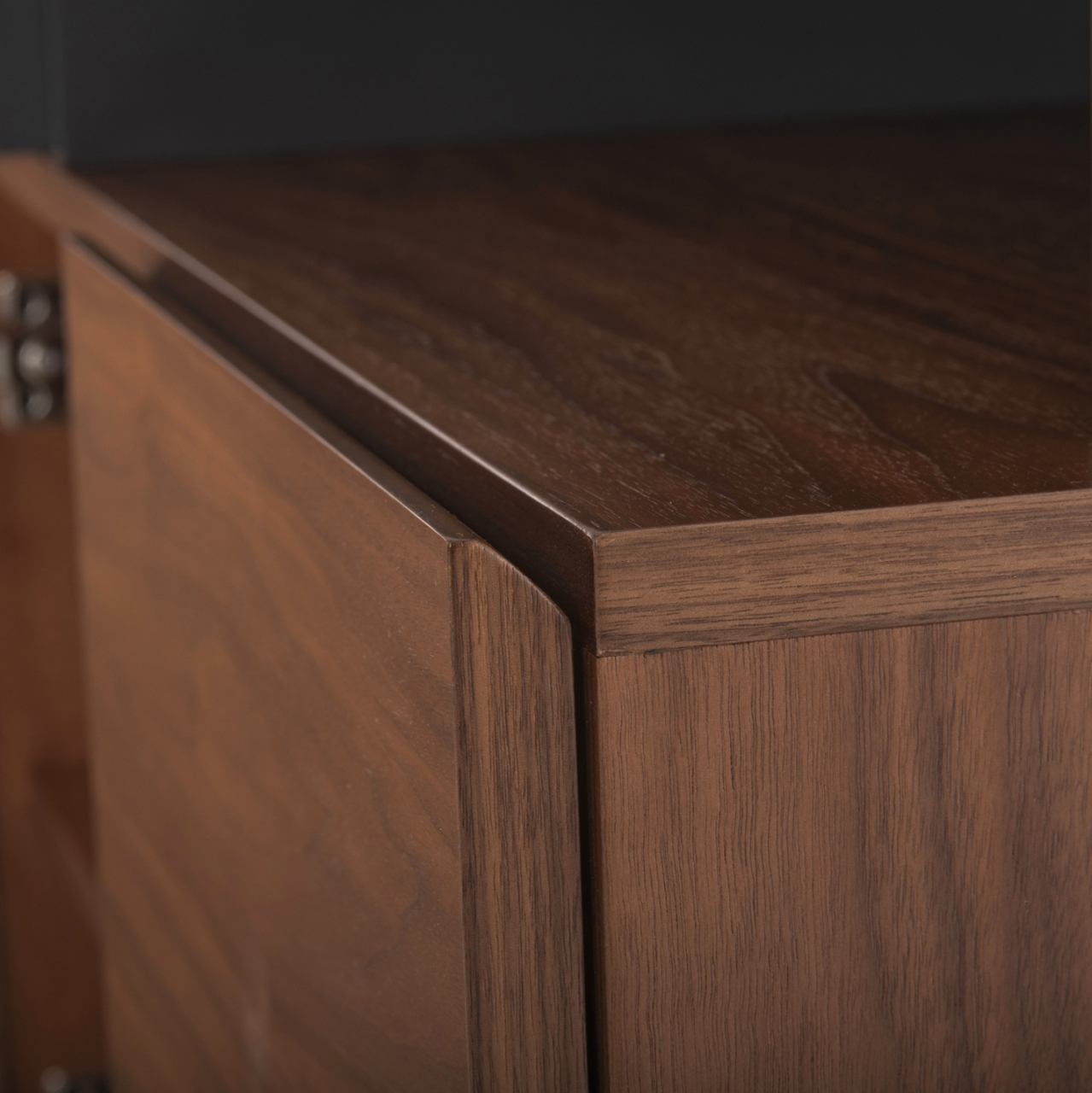 BUFFET PREDA HM9747 MDF WITH WALNUT and DARK GREY VENEER COLOR 167x28-40x80Hcm. [8]