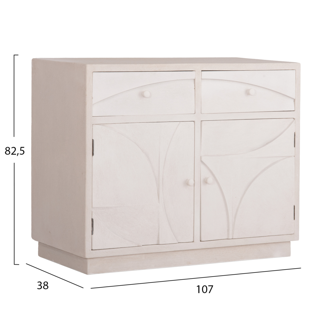 BUFFET SERIES SANTORINI HM18046 MDF IN OFF-WHITE COLOR-2 DRAWERS and 2 DOORS 107x38x82.5Hcm. [2]
