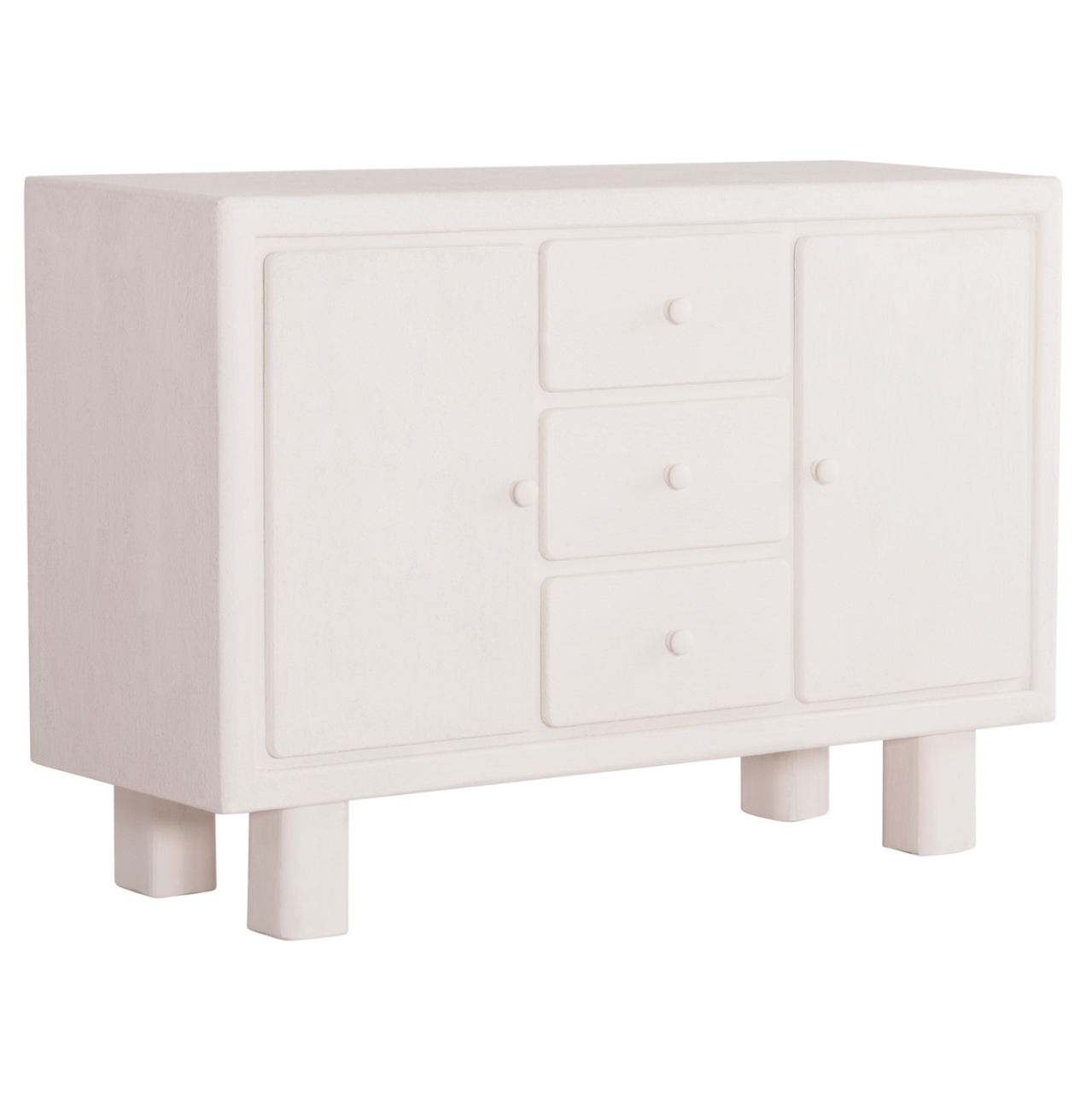 BUFFET SERIES SANTORINI HM18048 MDF IN OFF-WHITE COLOR-3 DRAWERS and 2 DOORS 120x38x80Hcm. [1]