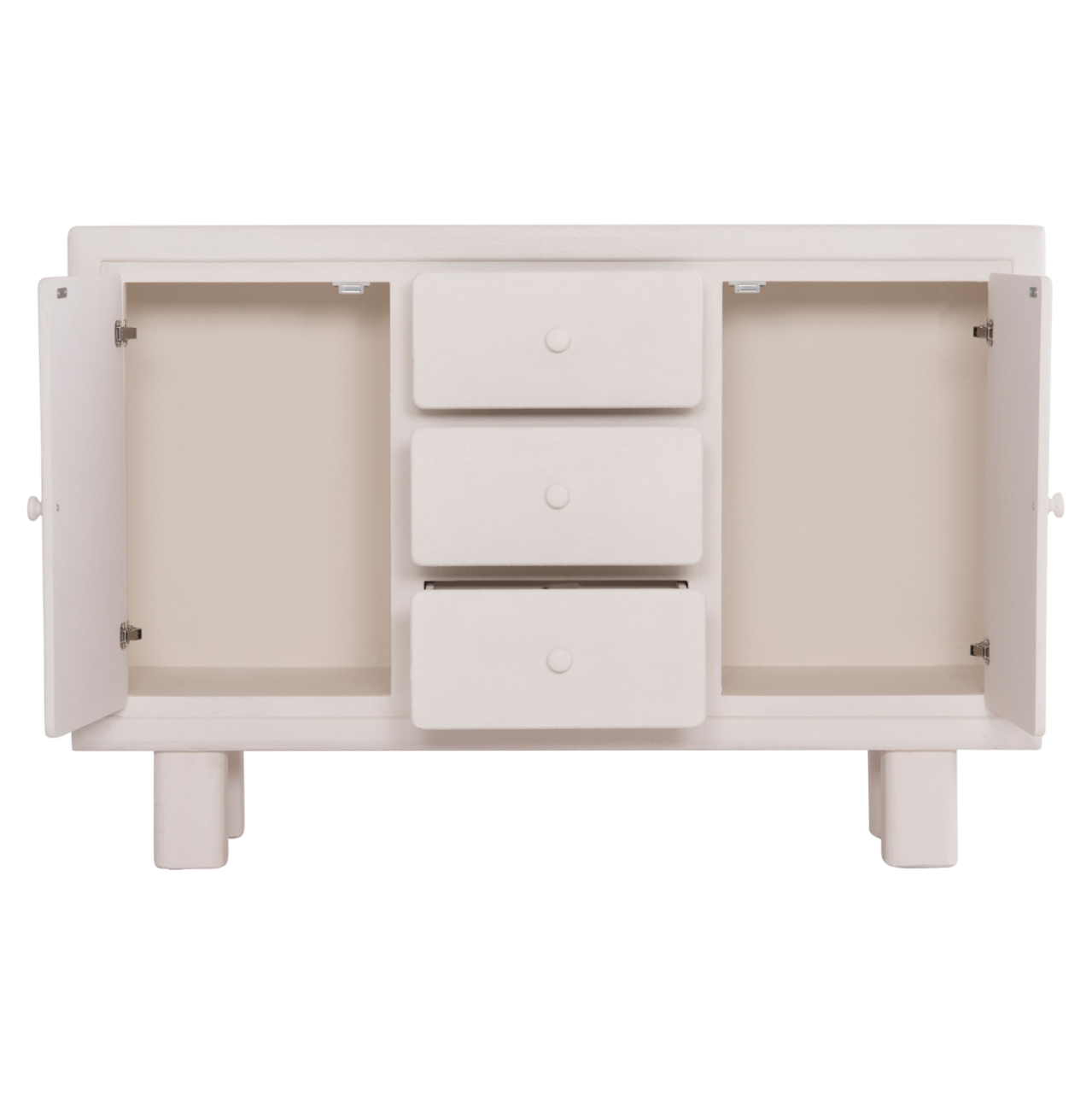 BUFFET SERIES SANTORINI HM18048 MDF IN OFF-WHITE COLOR-3 DRAWERS and 2 DOORS 120x38x80Hcm. [8]