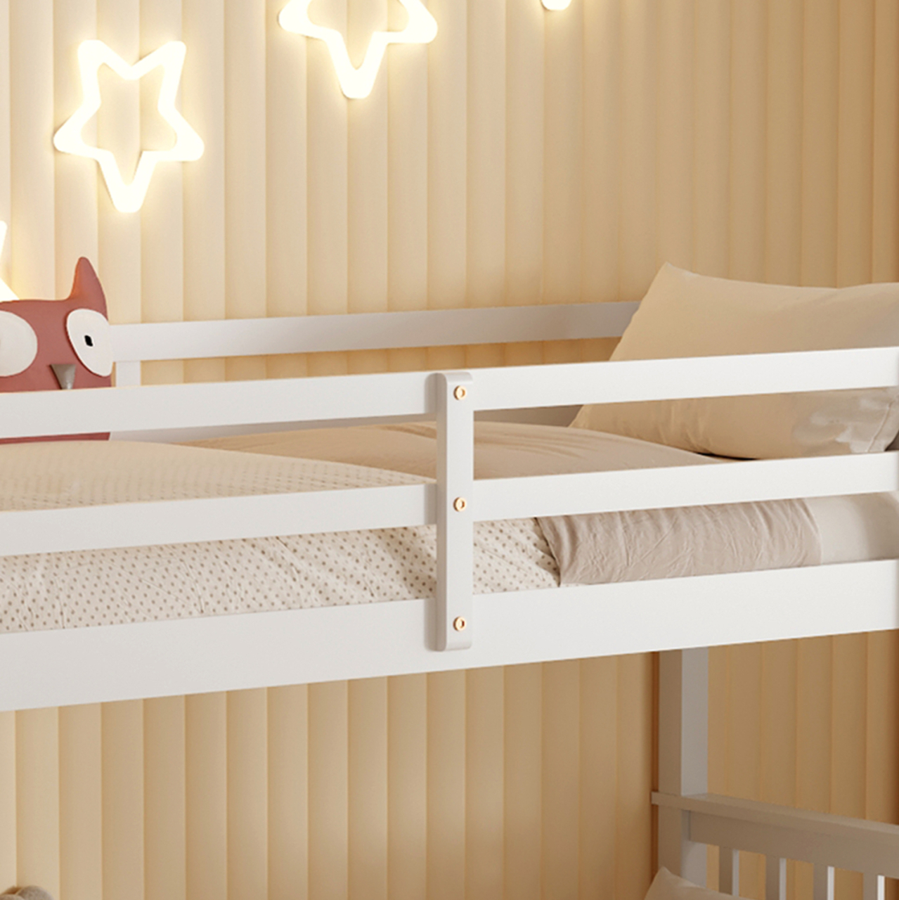BUNK BED FOR CHILDREN LANTAI HM682.03 PINE WOOD IN WHITE-MATTRESSES 190x90cm [7]