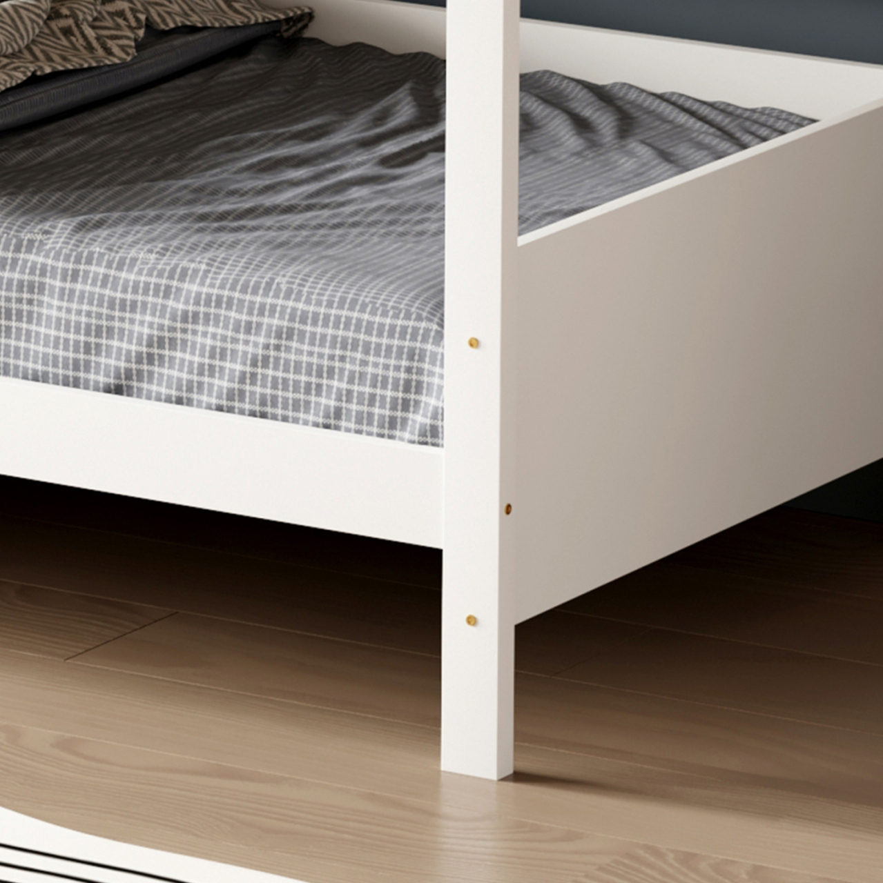 BUNK BED WITH 2 MATTRESSES COMBO HM21316 PINE WOOD IN WHITE--FOR MATTRESSES 90x190cm [8]