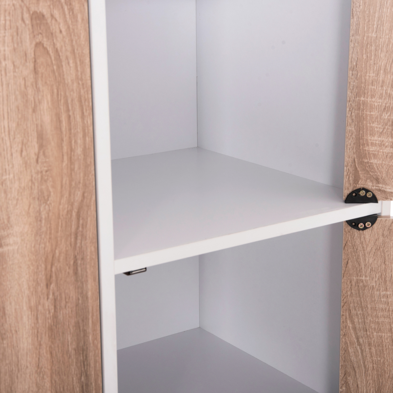 CABINET WITH 4 STORAGE SPACES MATIN HM2479.01 SONAMA OAK-WHITE MELAMINE 80x39,5x99,5Hcm. [9]