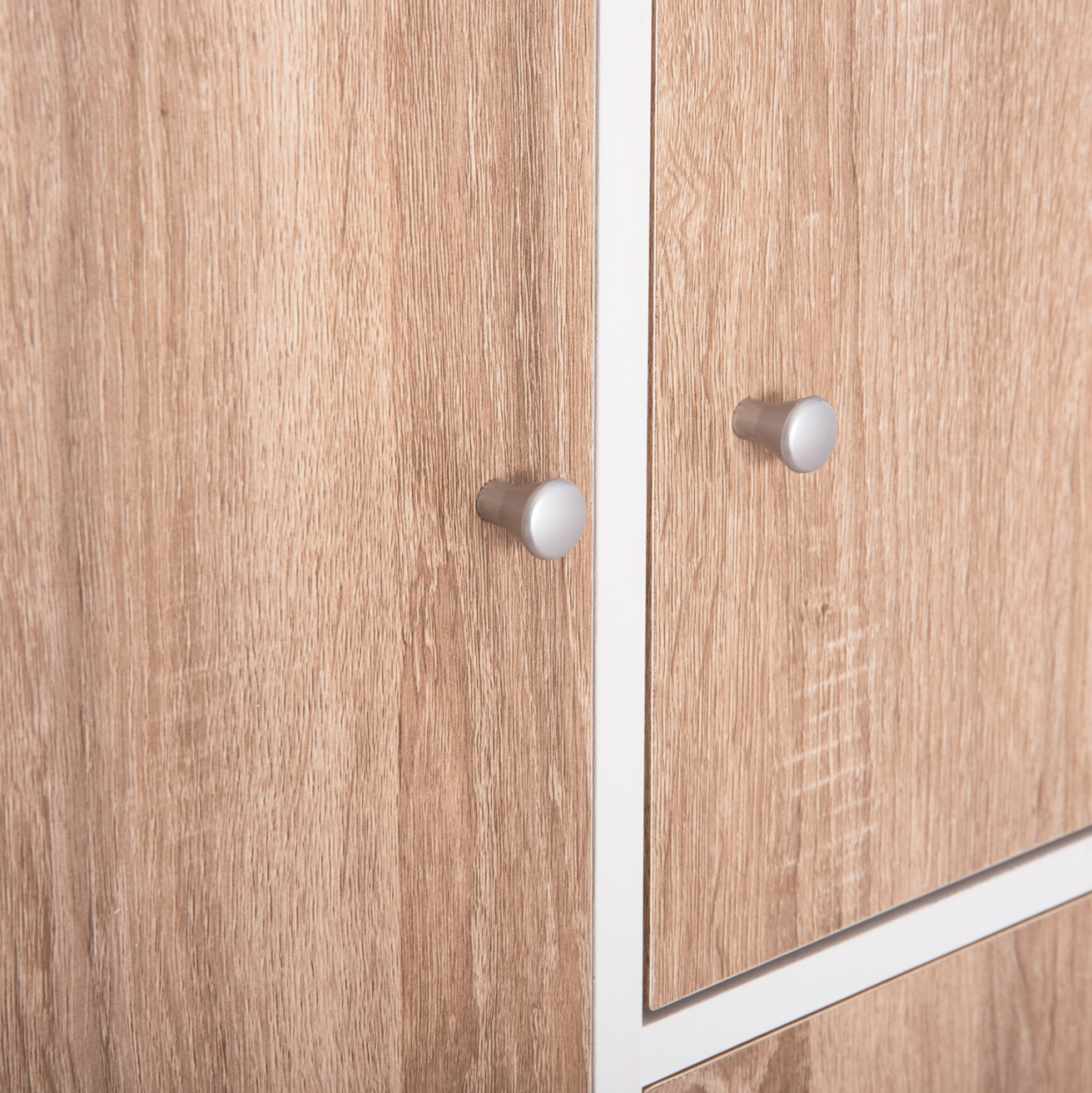 CABINET WITH 4 STORAGE SPACES MATIN HM2479.01 SONAMA OAK-WHITE MELAMINE 80x39,5x99,5Hcm. [8]