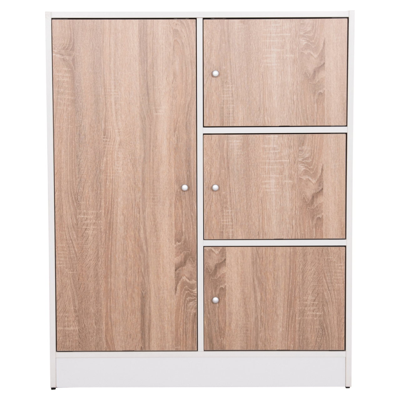 CABINET WITH 4 STORAGE SPACES MATIN HM2479.01 SONAMA OAK-WHITE MELAMINE 80x39,5x99,5Hcm. [3]