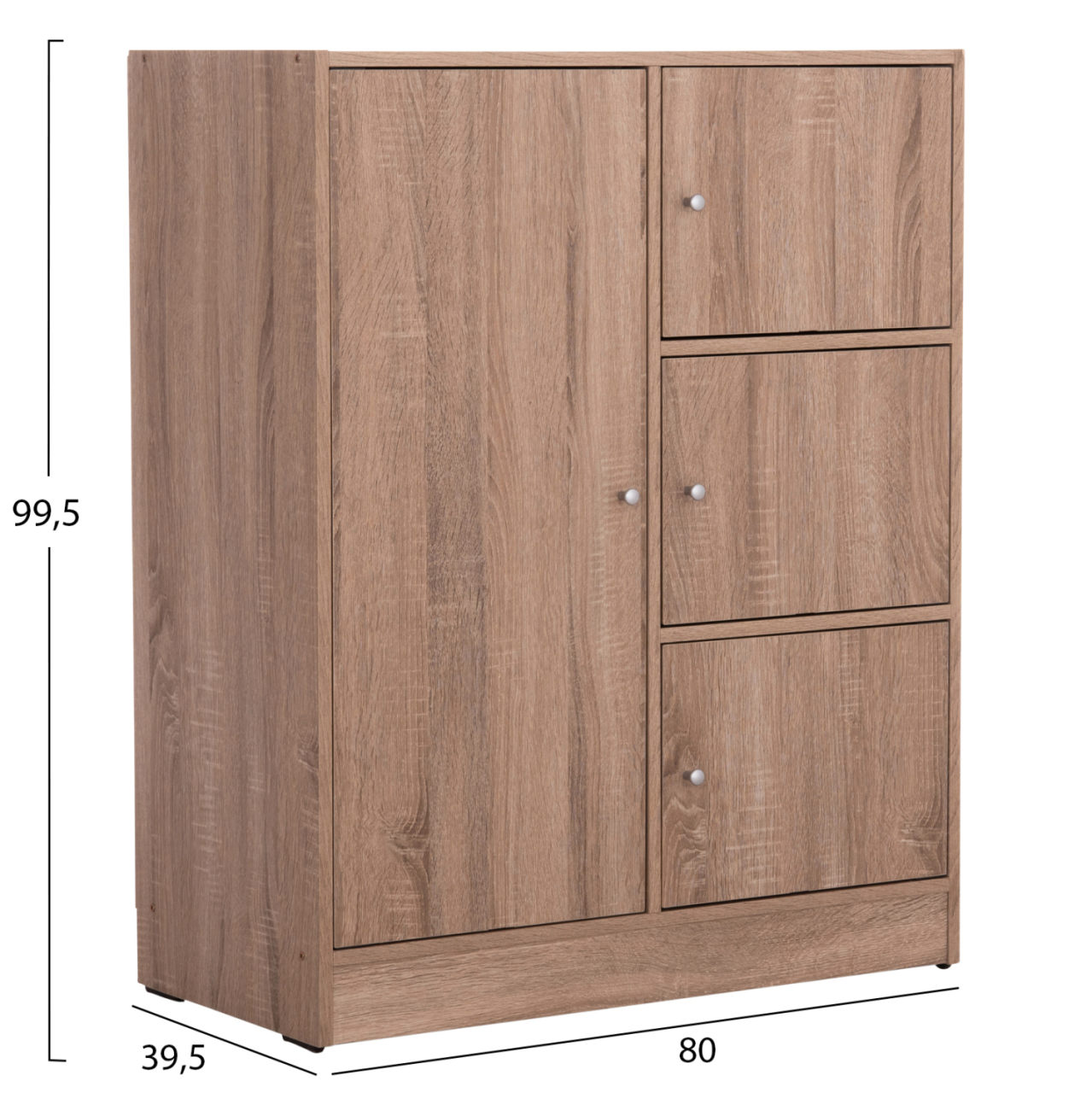 CABINET WITH 4 STORAGE SPACES MATIN HM2479.02 SONAMA OAK MELAMINE 80x39,5x99,5Hcm. [2]