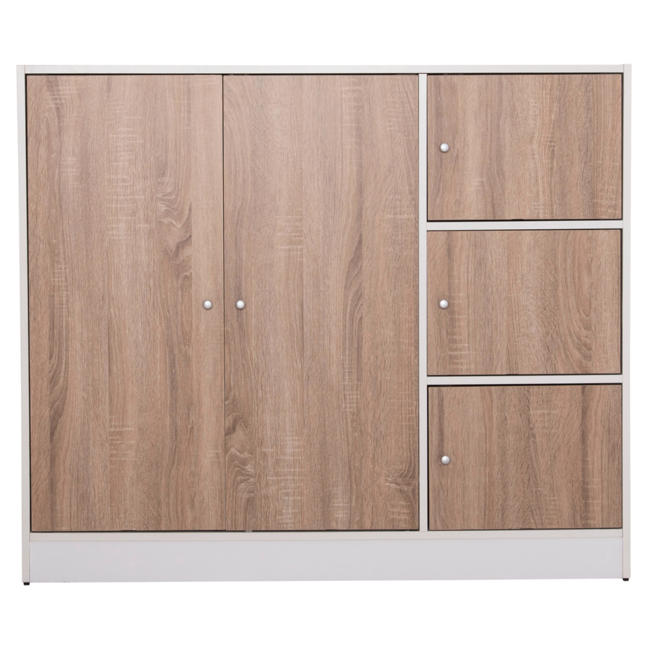 CABINET WITH 4 STORAGE SPACES MATIN HM2480.01 SONAMA OAK-WHITE MELAMINE 117x39,5x99,5Hcm. [3]