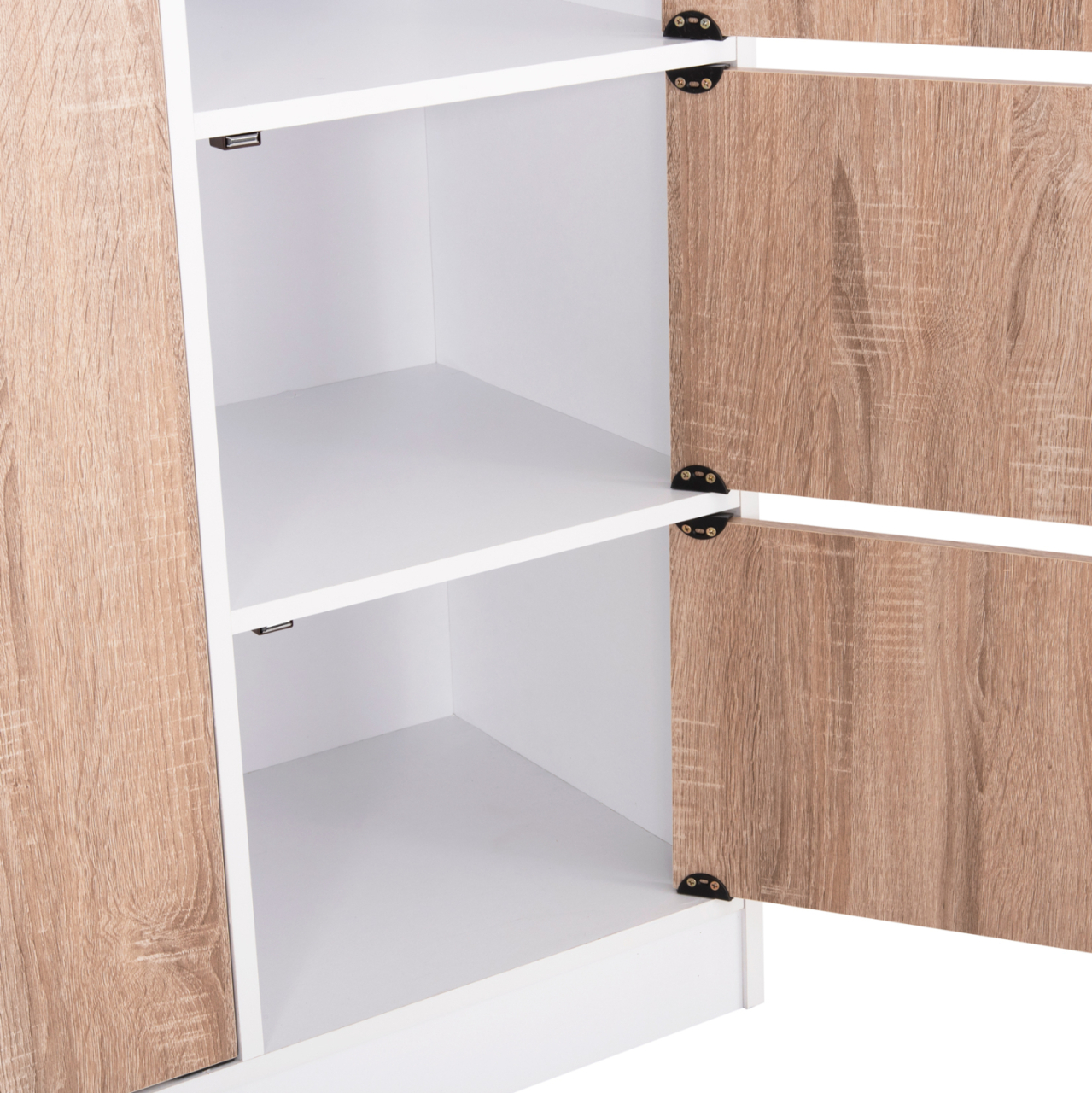 CABINET WITH 4 STORAGE SPACES MATIN HM2480.01 SONAMA OAK-WHITE MELAMINE 117x39,5x99,5Hcm. [7]