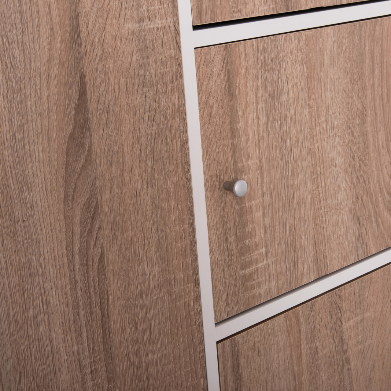 CABINET WITH 4 STORAGE SPACES MATIN HM2480.01 SONAMA OAK-WHITE MELAMINE 117x39,5x99,5Hcm. [8]