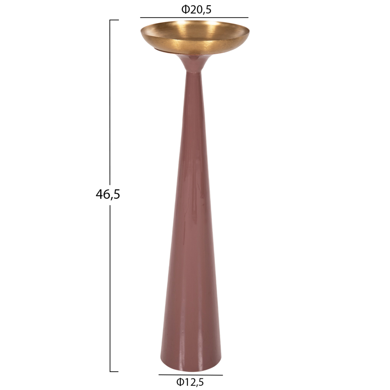 CANDLESTICK (PILLAR) GUNTUR HM4244.06 METAL IN LIGHT CORAL-GOLD Φ20,5x68Hcm. [2]