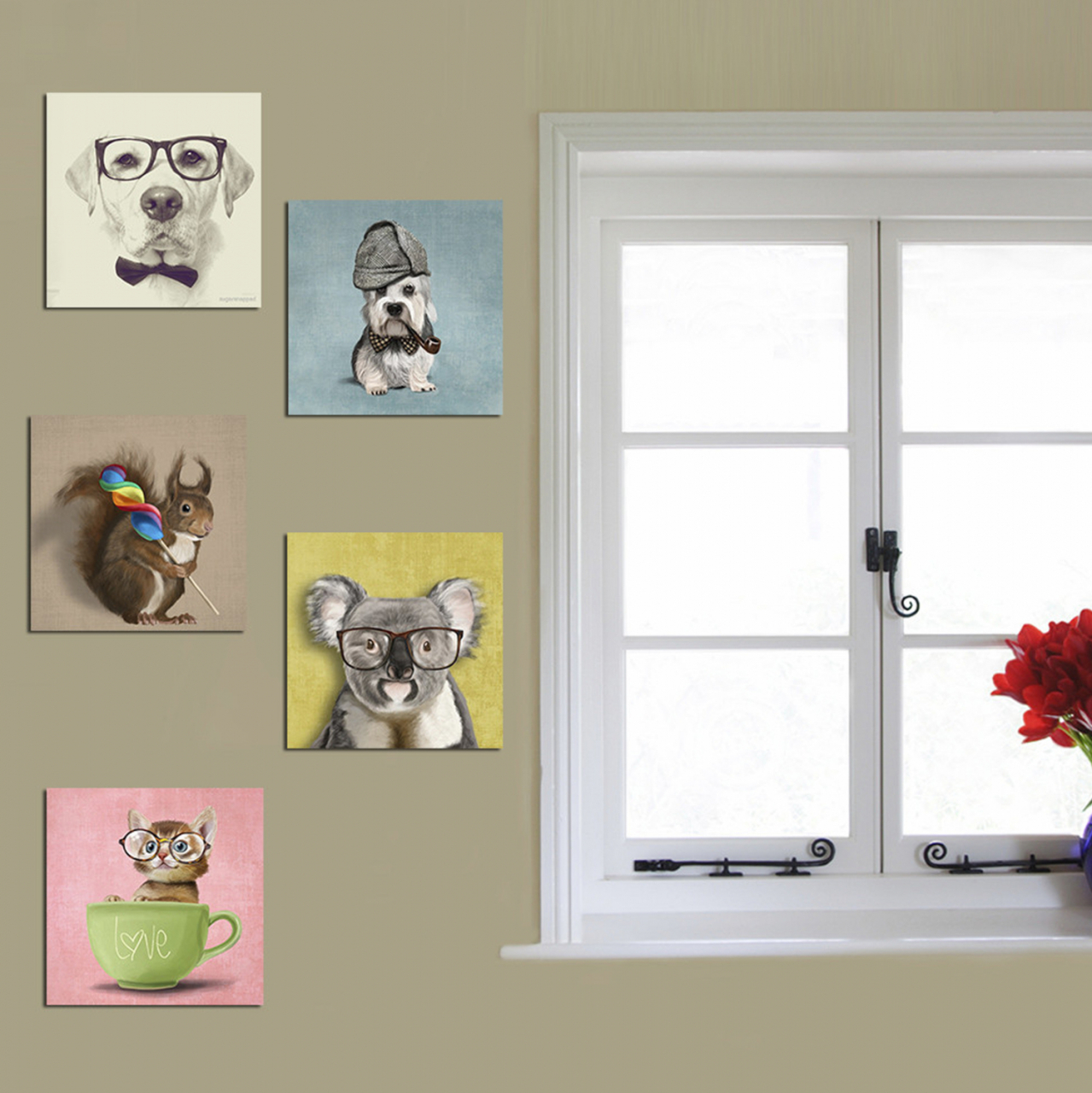 CANVAS FIVE PIECES MDF CLEVER PETS HM7205.01 75X0,3X15 cm. [3]