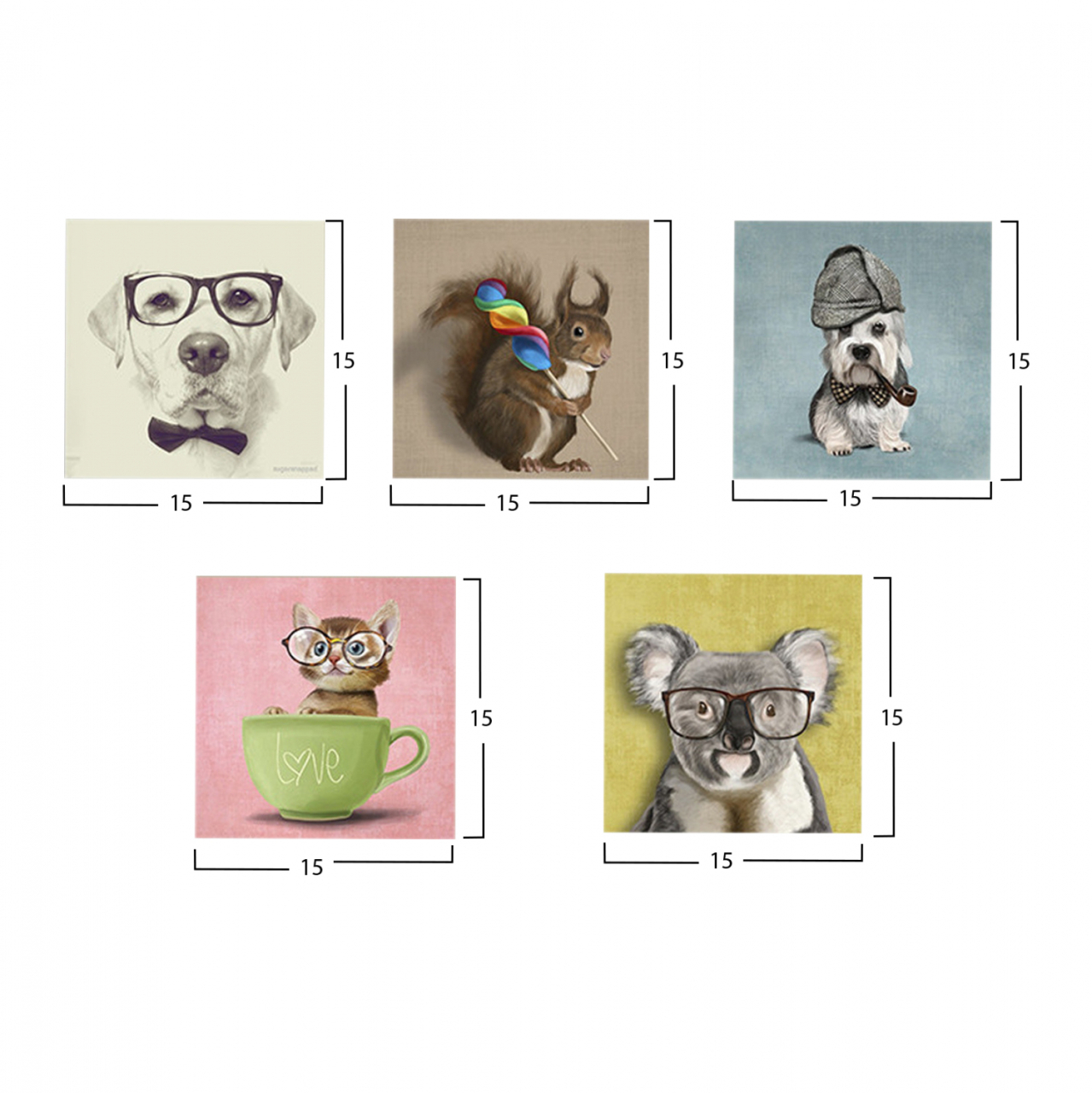 CANVAS FIVE PIECES MDF CLEVER PETS HM7205.01 75X0,3X15 cm. [2]