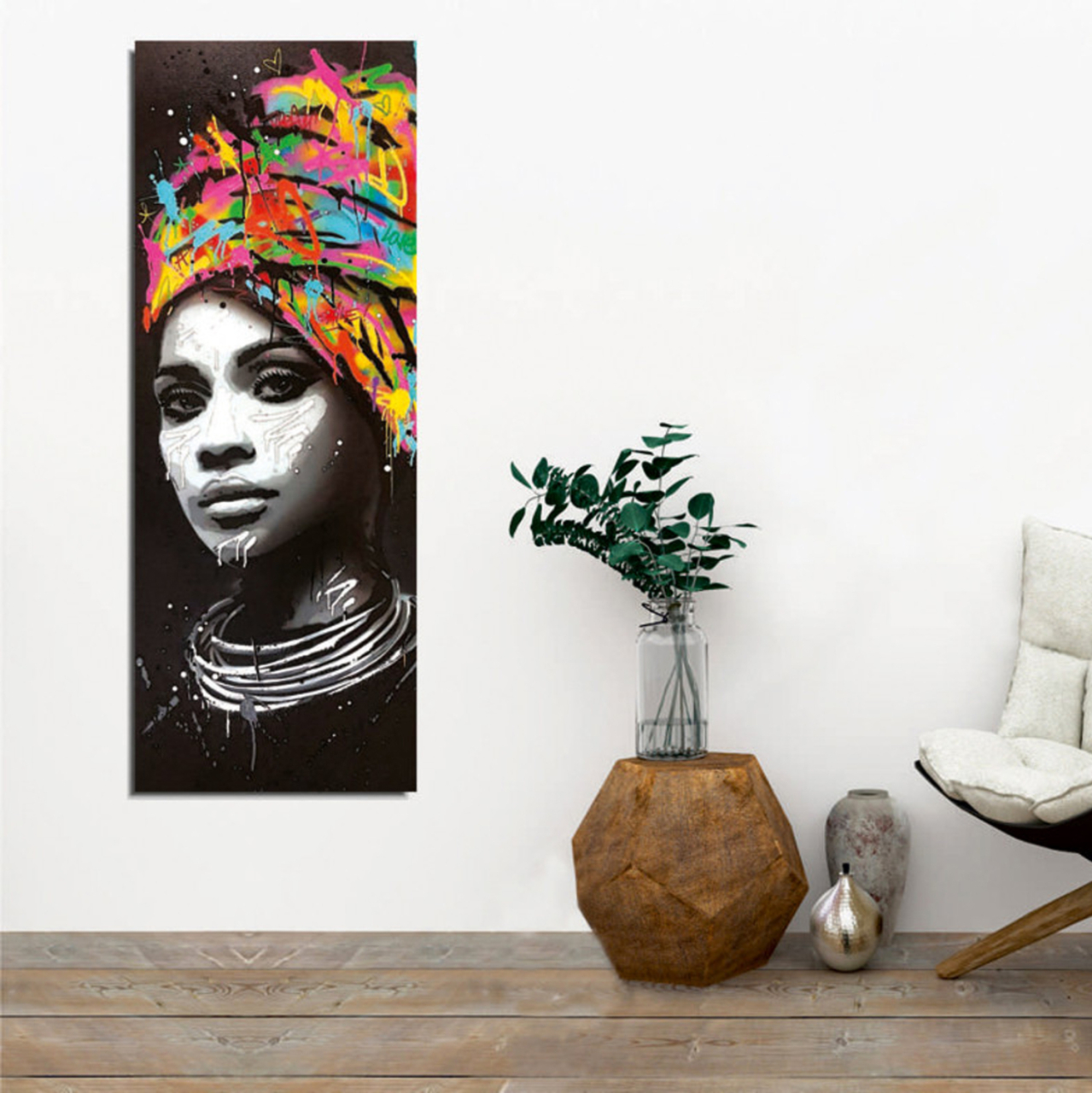 CANVAS GIRL WITH TURBAN HM7198.06 80X3X30 cm. [3]