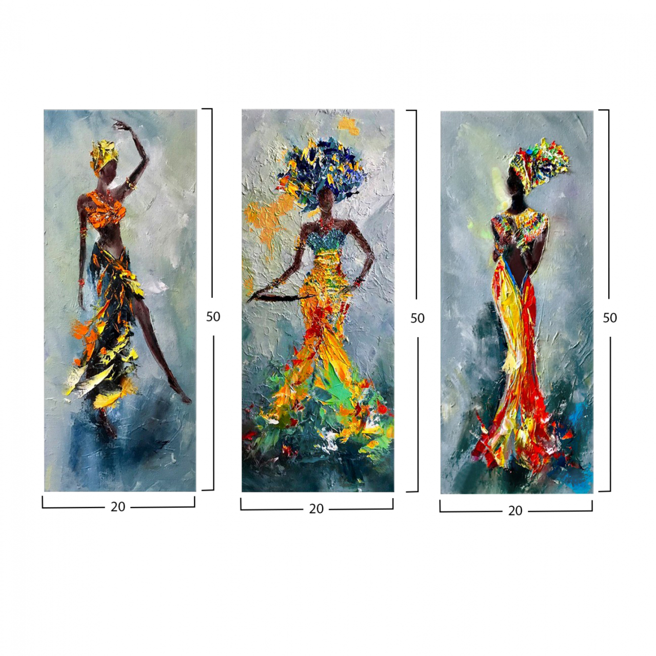 CANVAS MDF AFRICAN GIRL IN COLORFUL DRESS HM7204.02 60X0,3X50 cm. [2]