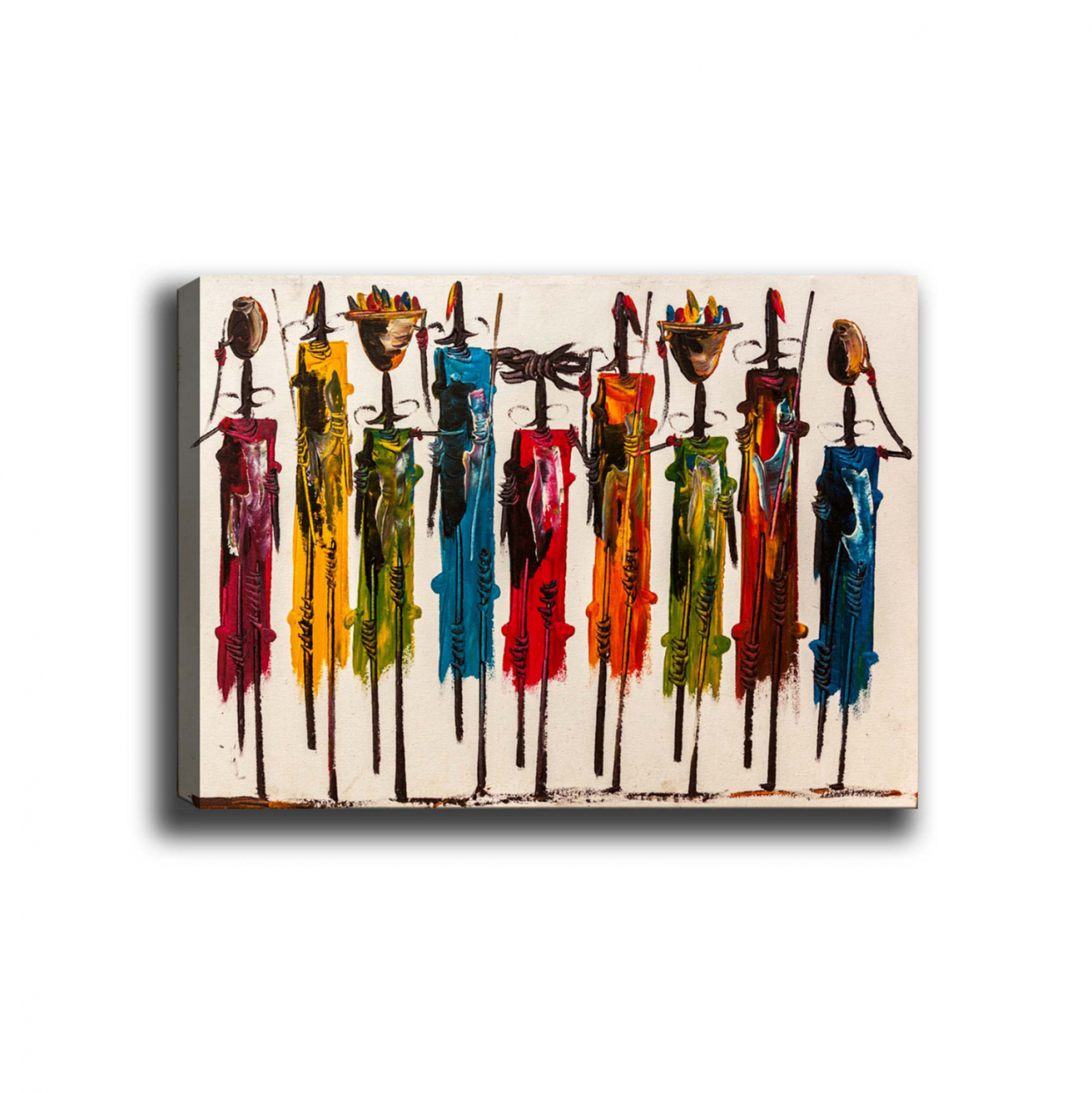 CANVAS PAINTING COLORFUL AFRICAN ART HM7197.02 100X3X70 cm. [3]