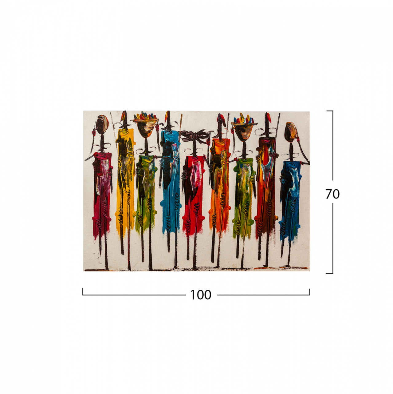 CANVAS PAINTING COLORFUL AFRICAN ART HM7197.02 100X3X70 cm. [2]