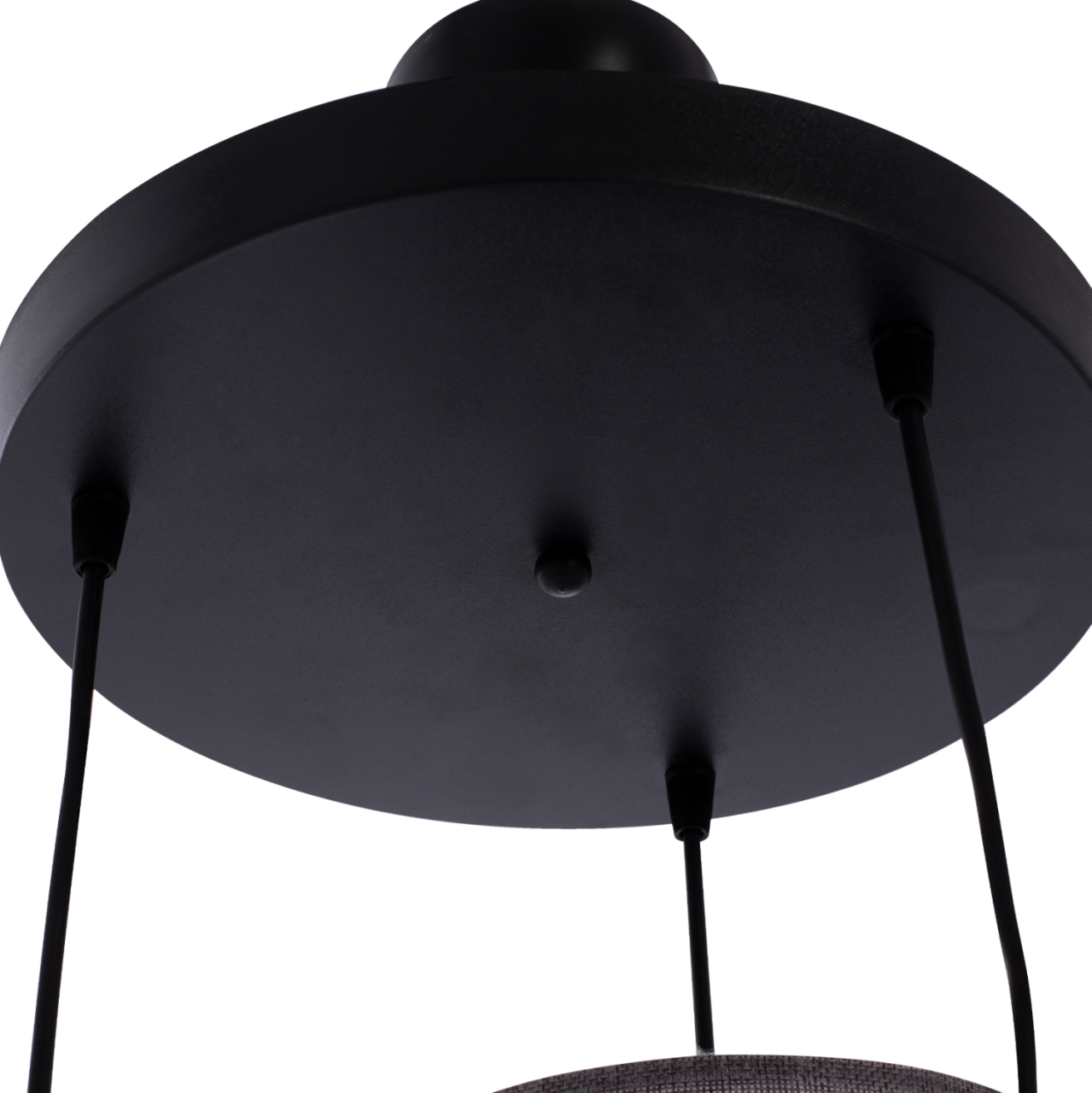 CEILING LAMP HM7622.13 BLACK BASE, 3-PIECE LIGHT GREY DRUM SHADES ASYMMETRICAL [4]