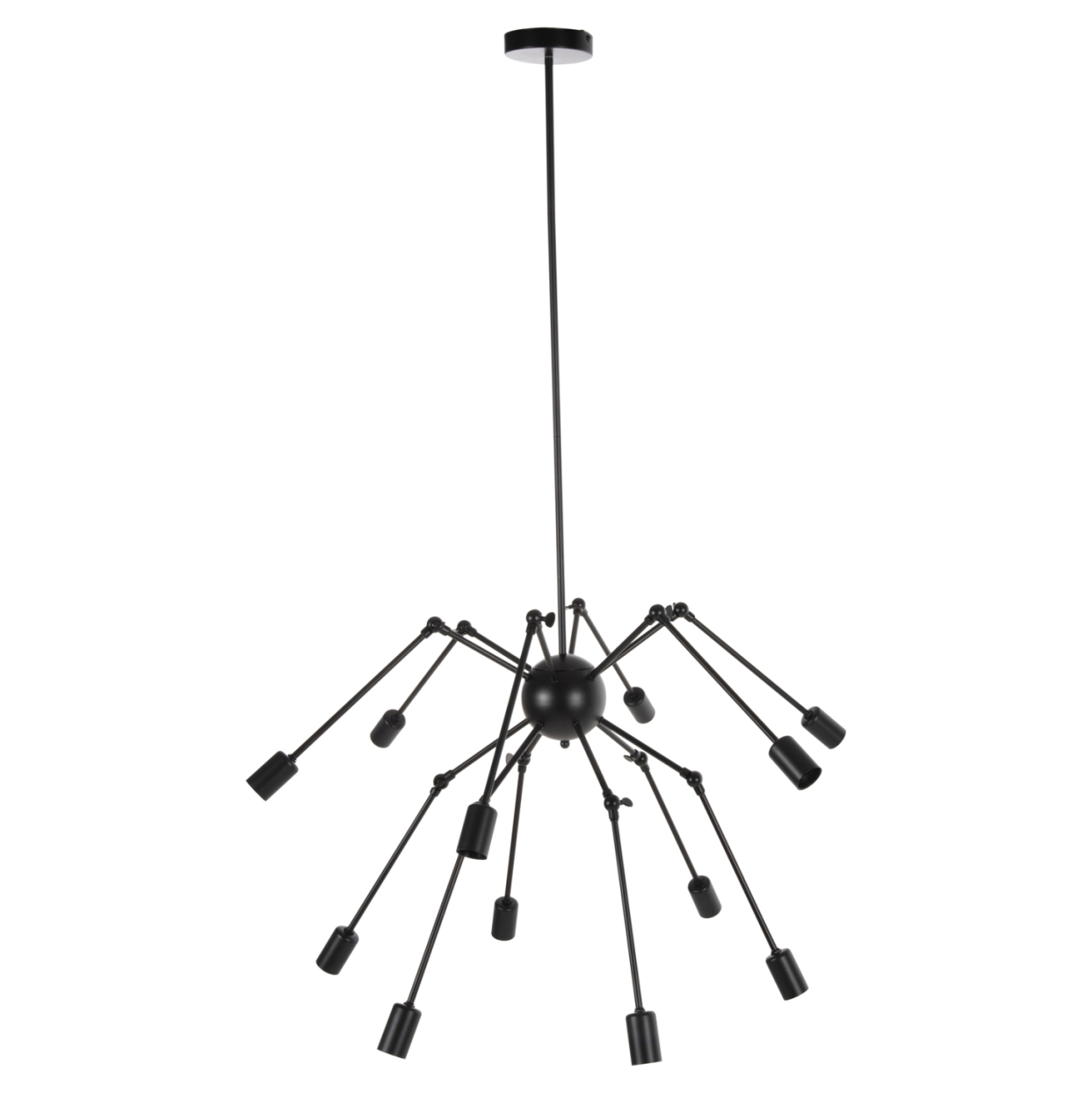 CEILING PENDANT 12-LIGHT HM4167 BLACK METAL ARTICULATED ARMS Φ92x120Hcm. [2]