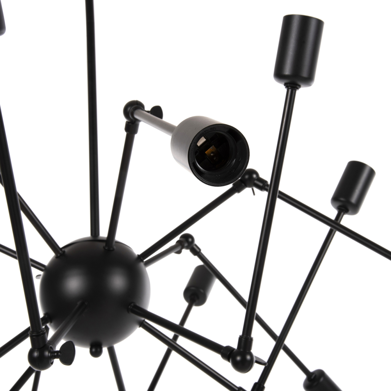 CEILING PENDANT 12-LIGHT HM4167 BLACK METAL ARTICULATED ARMS Φ92x120Hcm. [7]