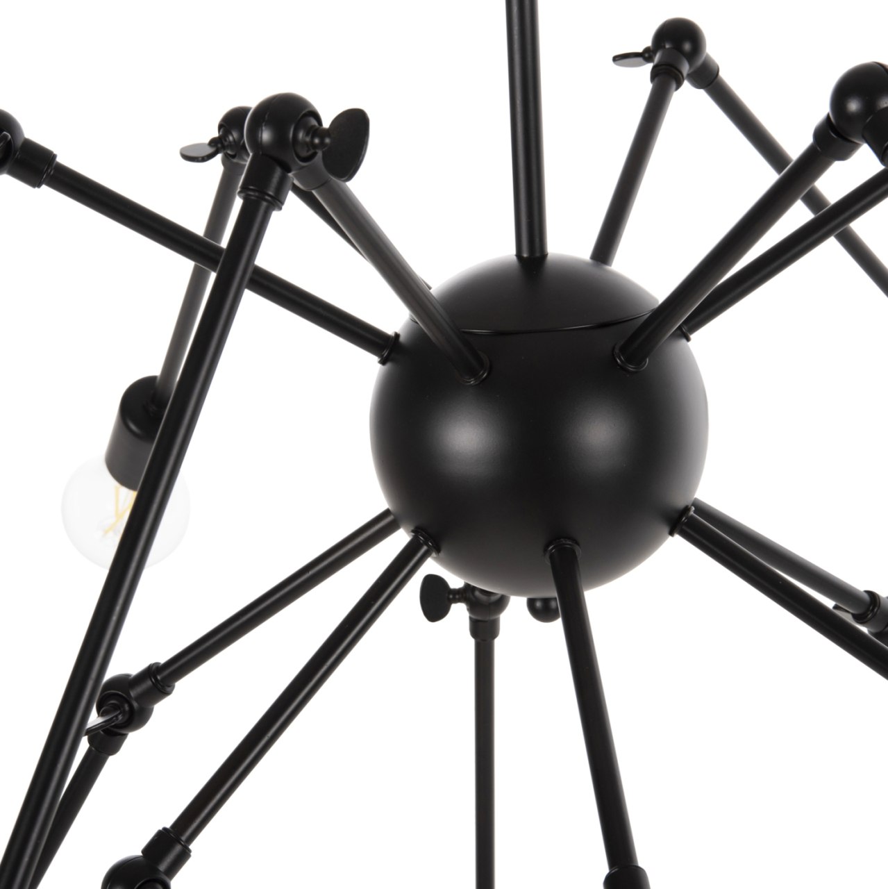 CEILING PENDANT 12-LIGHT HM4167 BLACK METAL ARTICULATED ARMS Φ92x120Hcm. [6]