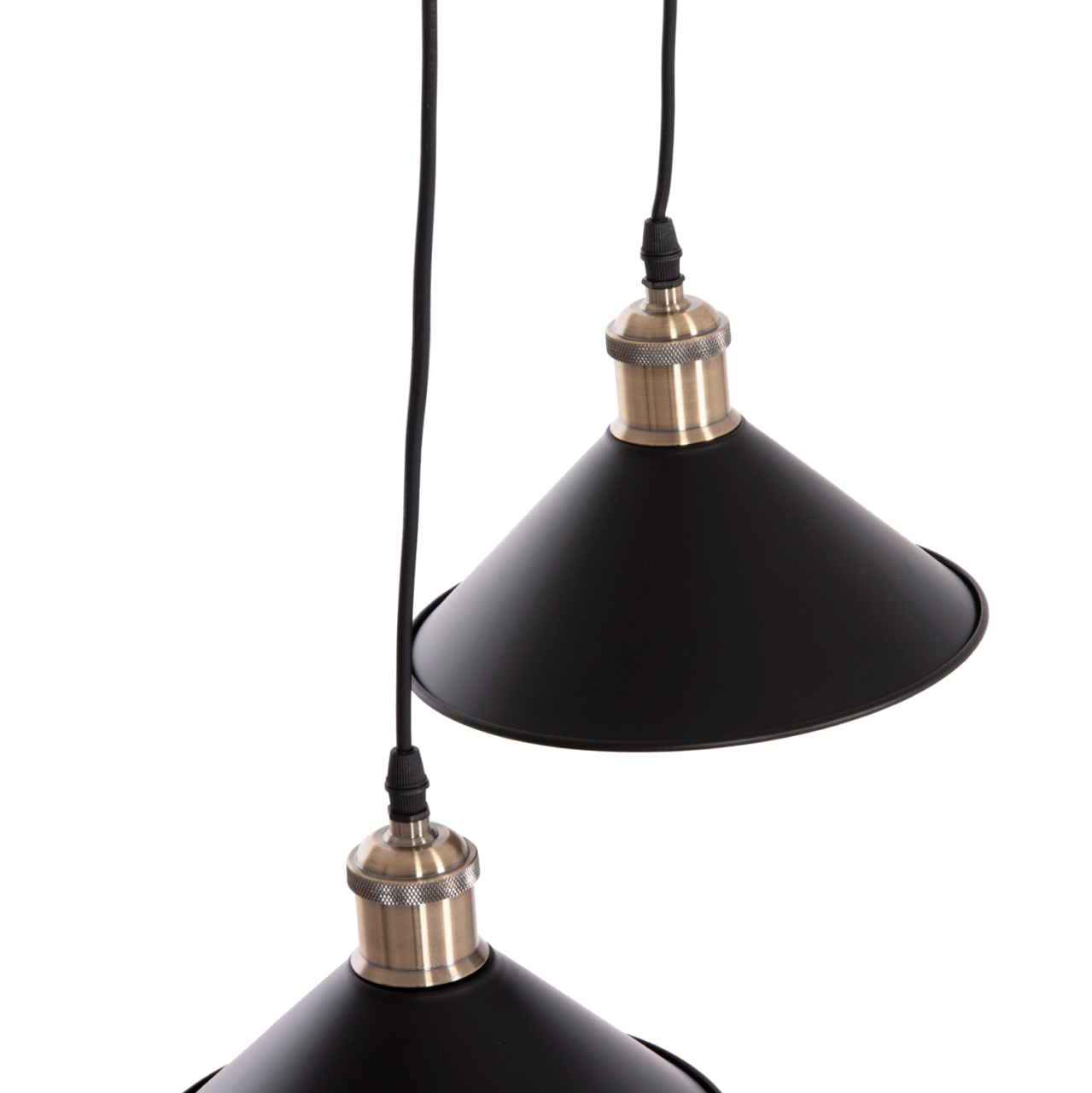 CEILING PENDANT 2-LIGHT BELL HM7531.11 BLACK METAL-BRONZE SOCKET Φ21,5x135Hcm. [4]