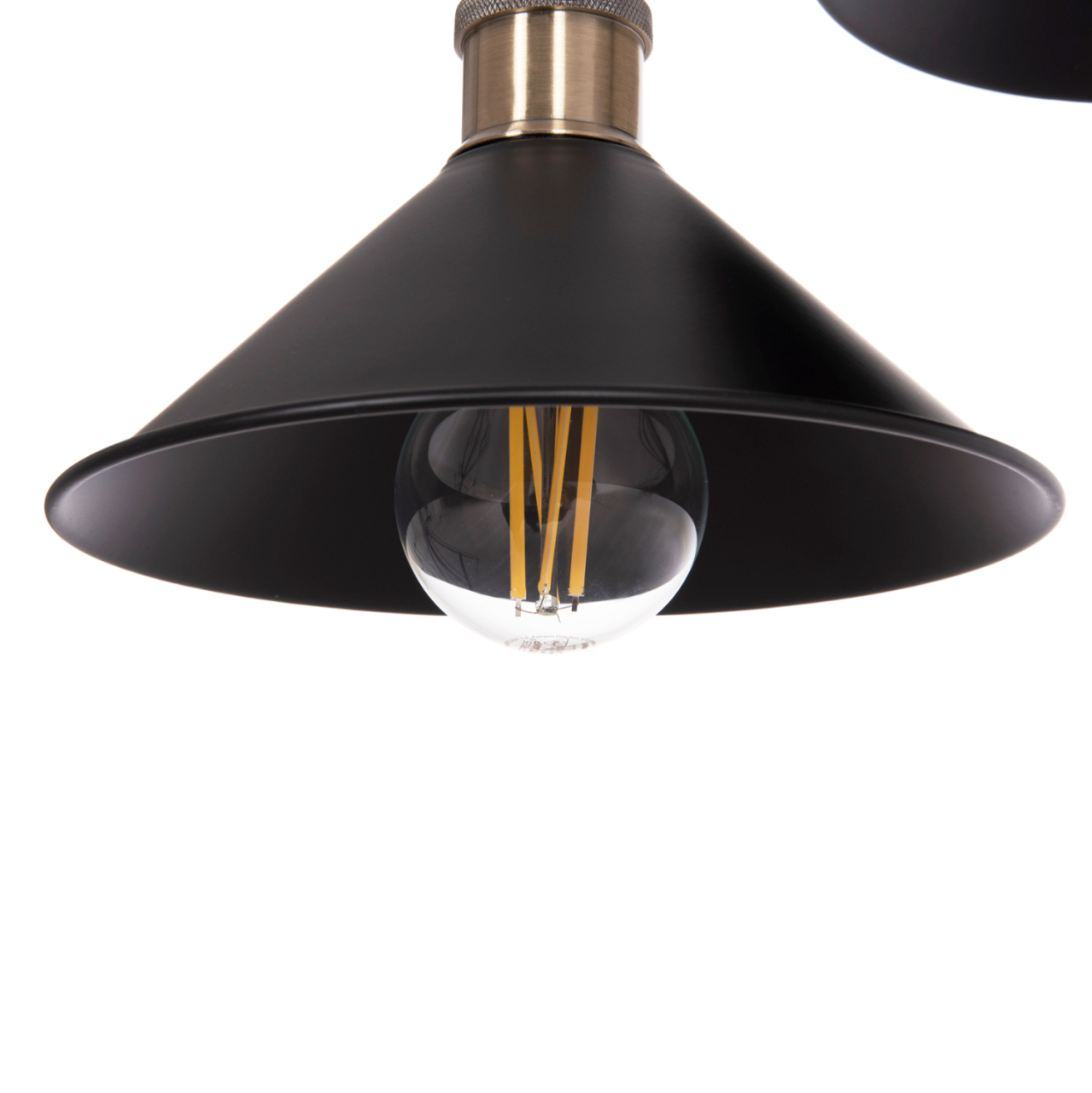 CEILING PENDANT 2-LIGHT BELL HM7531.11 BLACK METAL-BRONZE SOCKET Φ21,5x135Hcm. [5]